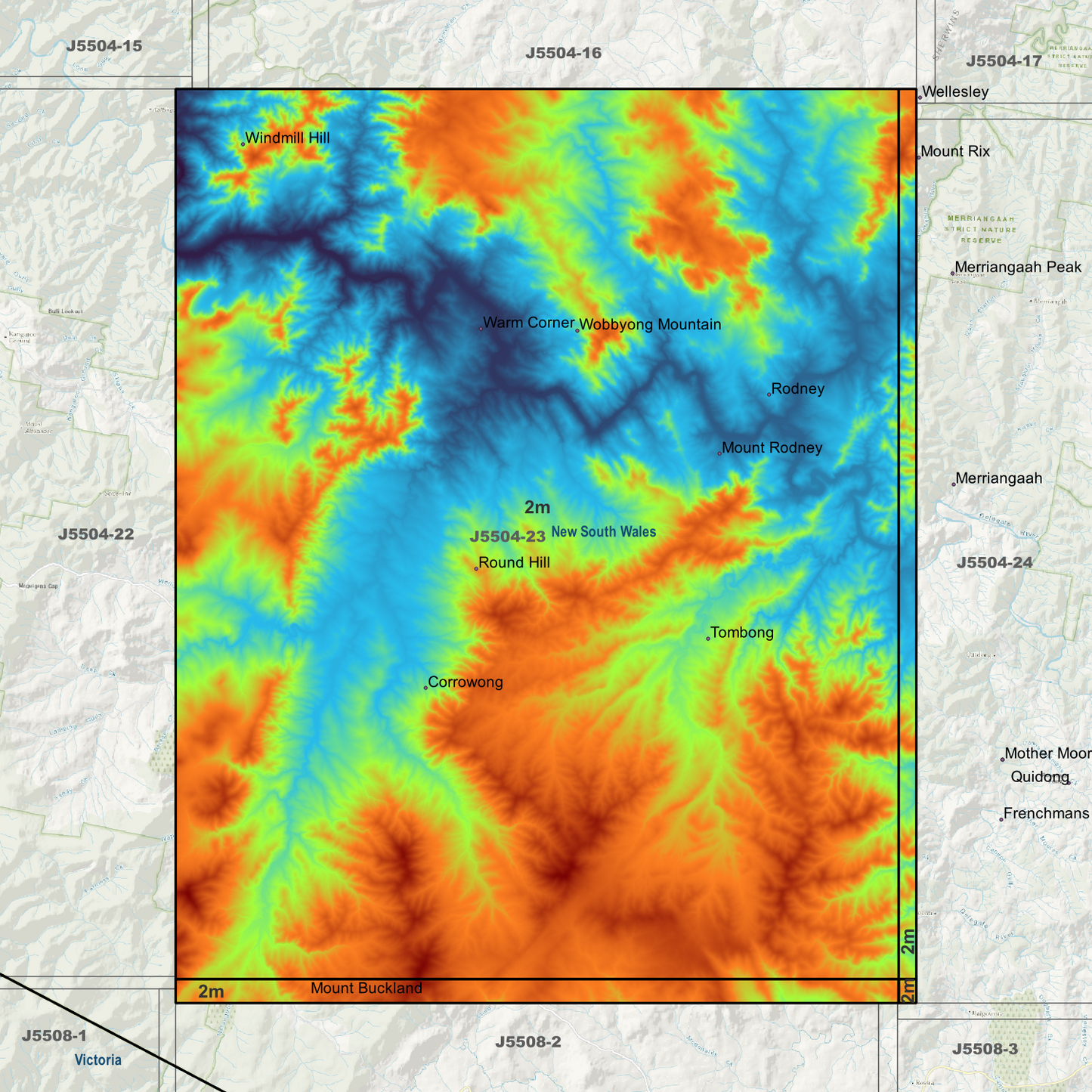 Corrowong 2m Digital Elevation Models (J5504-23)