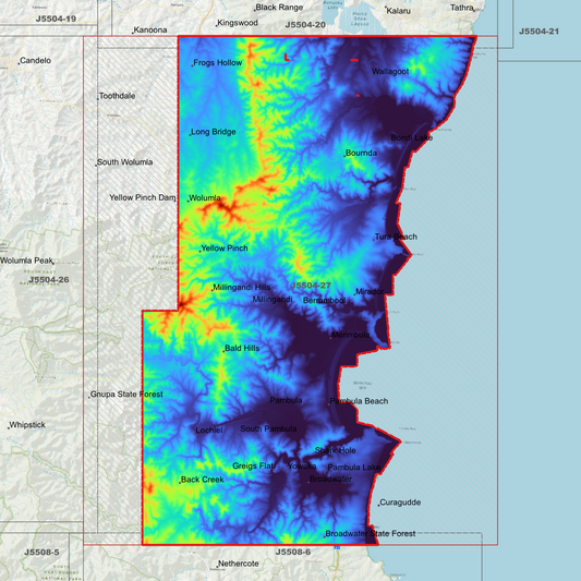 Merimbula 1m Digital Elevation Model (J5504-27)
