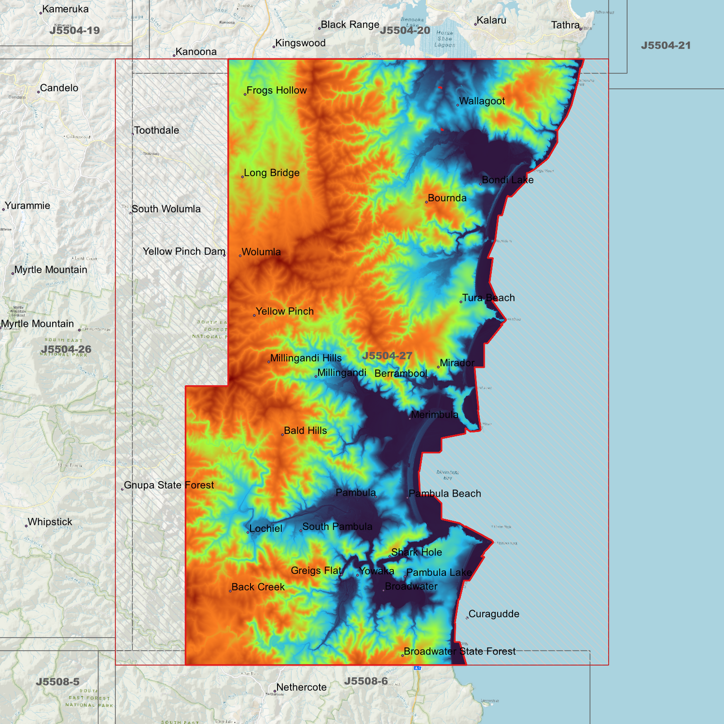 Merimbula 1m & 2m Digital Elevation Models (J5504-27)
