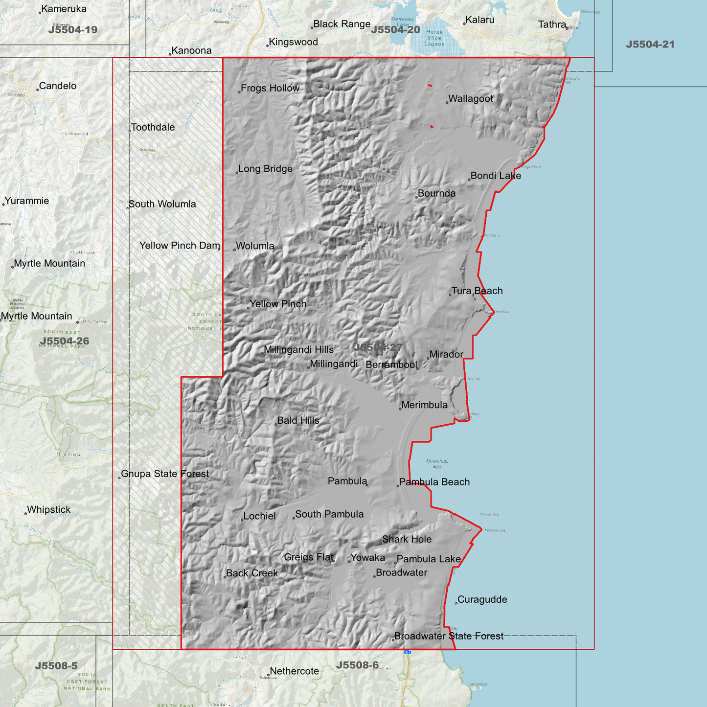 Merimbula 1m & 2m Digital Elevation Models (J5504-27)