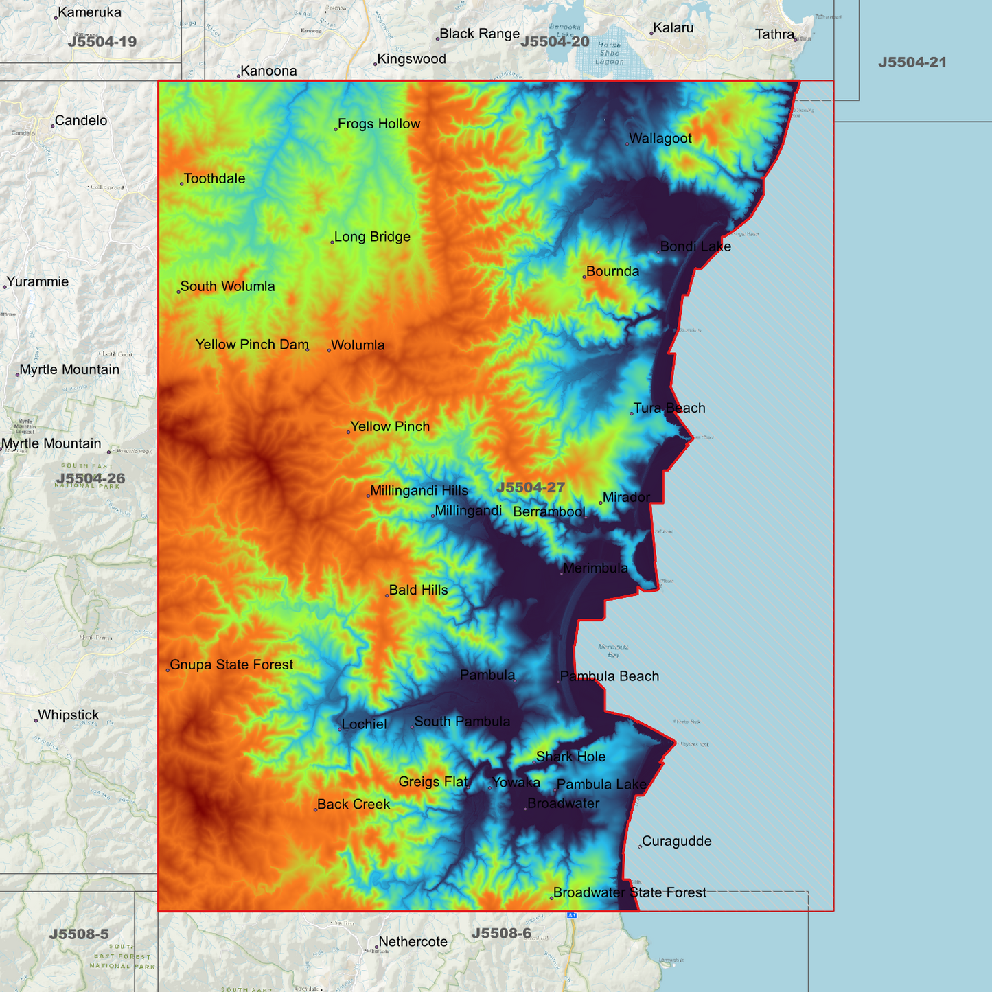 Merimbula 1m & 2m Digital Elevation Models (J5504-27)