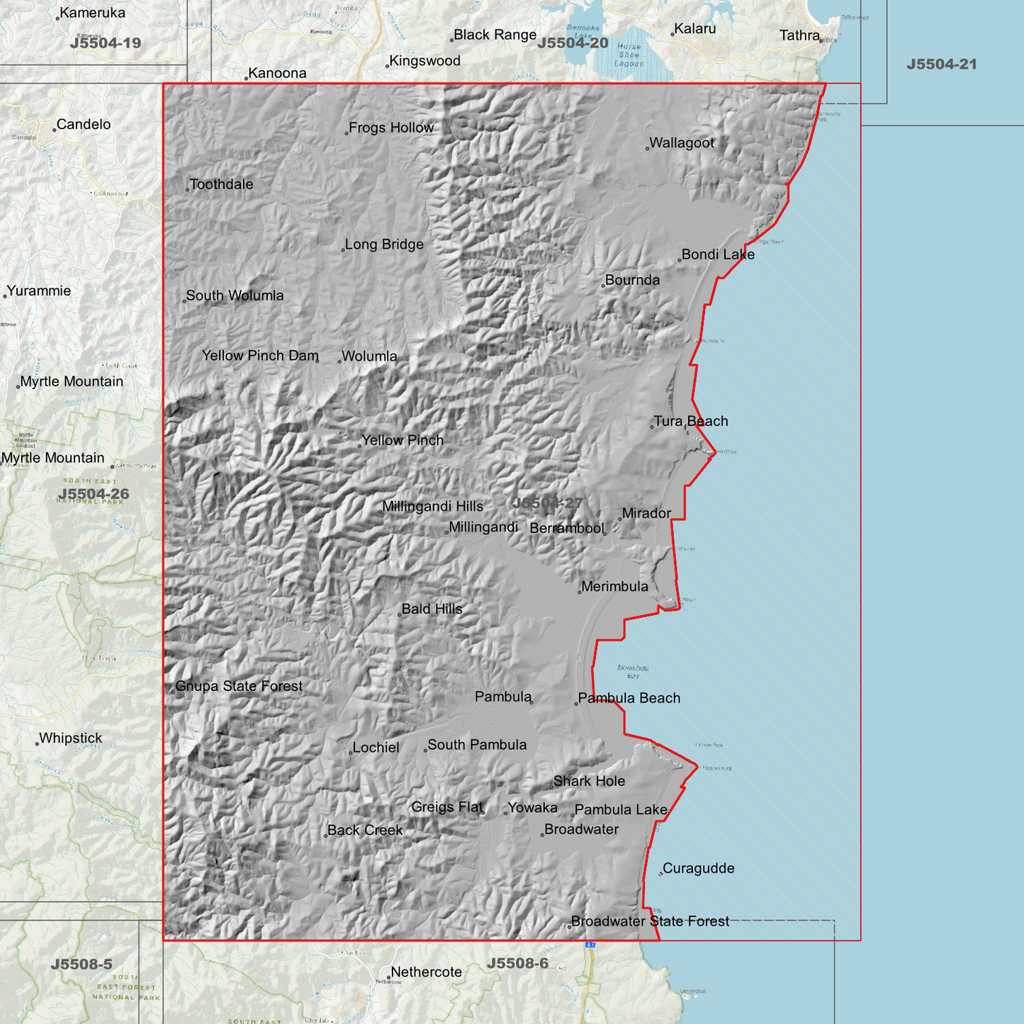 Merimbula 1m & 2m Digital Elevation Models (J5504-27)
