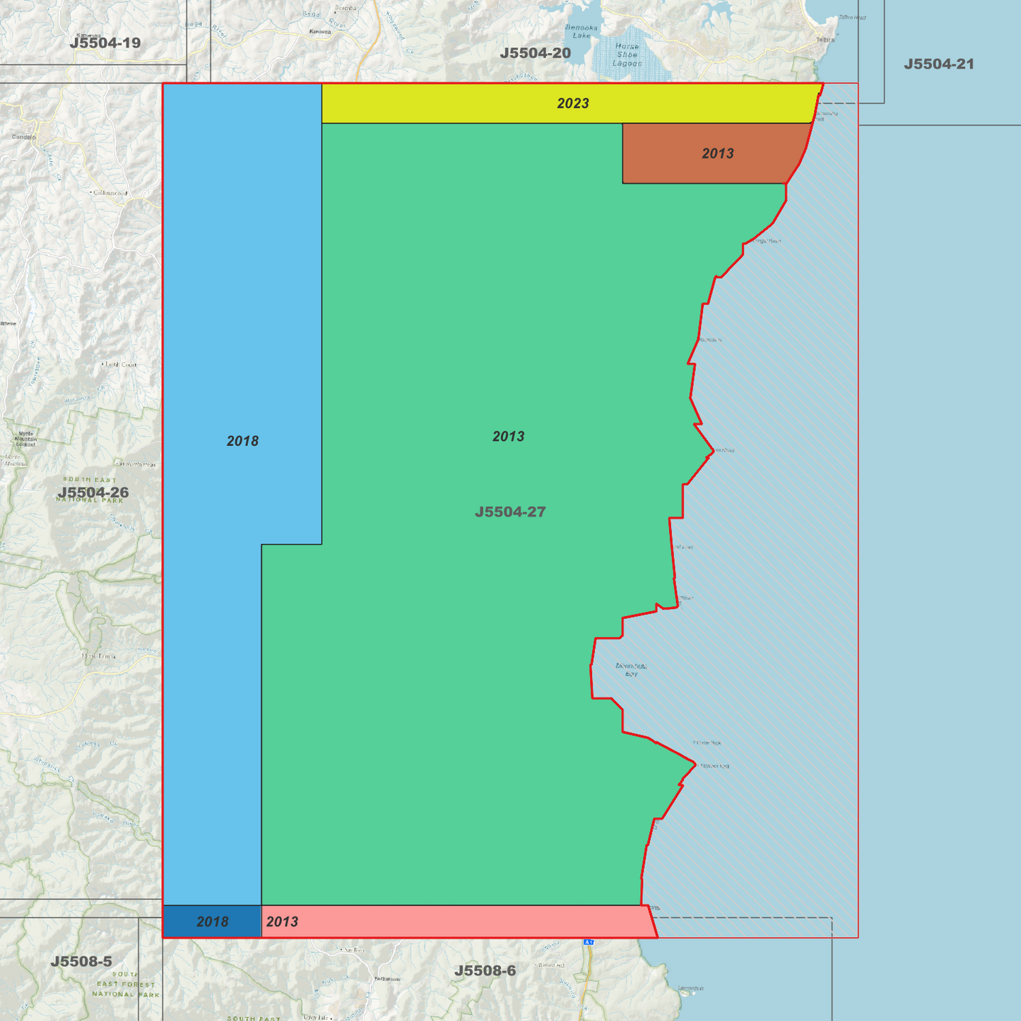 Merimbula 1m & 2m Digital Elevation Models (J5504-27)