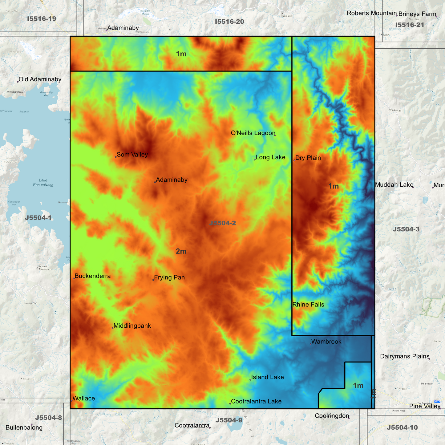 Frying Pan 1m & 2m Digital Elevation Models (J5504-2)