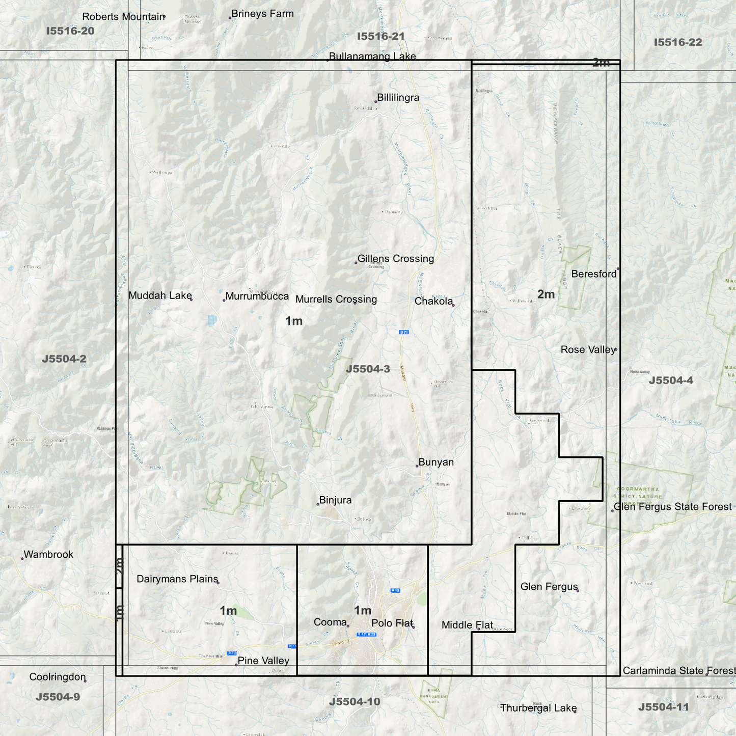 Cooma 1m & 2m Digital Elevation Models (J5504-3)