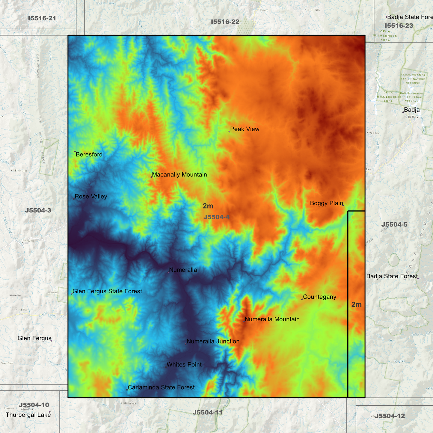 Numeralla 2m Digital Elevation Models (J5504-4)