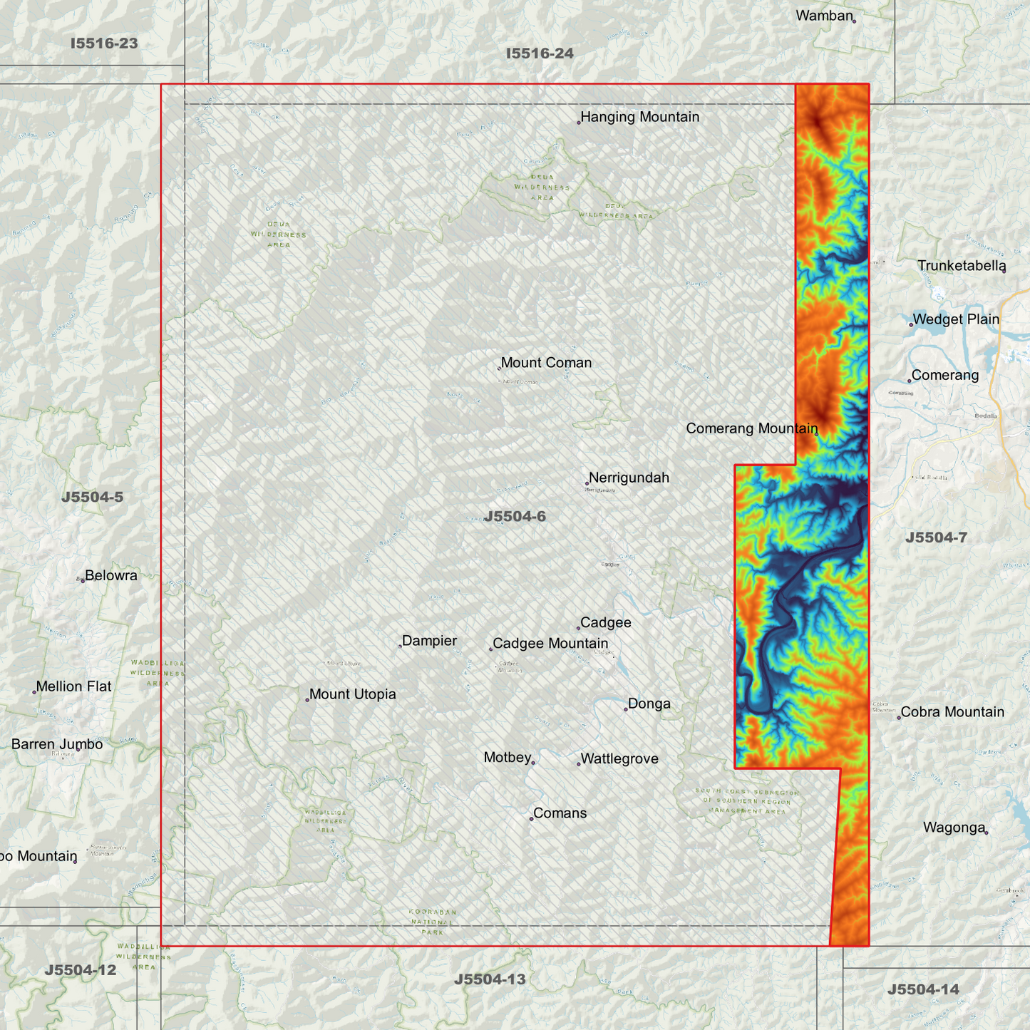 Cadgee 1m & 2m Digital Elevation Models (J5504-6)