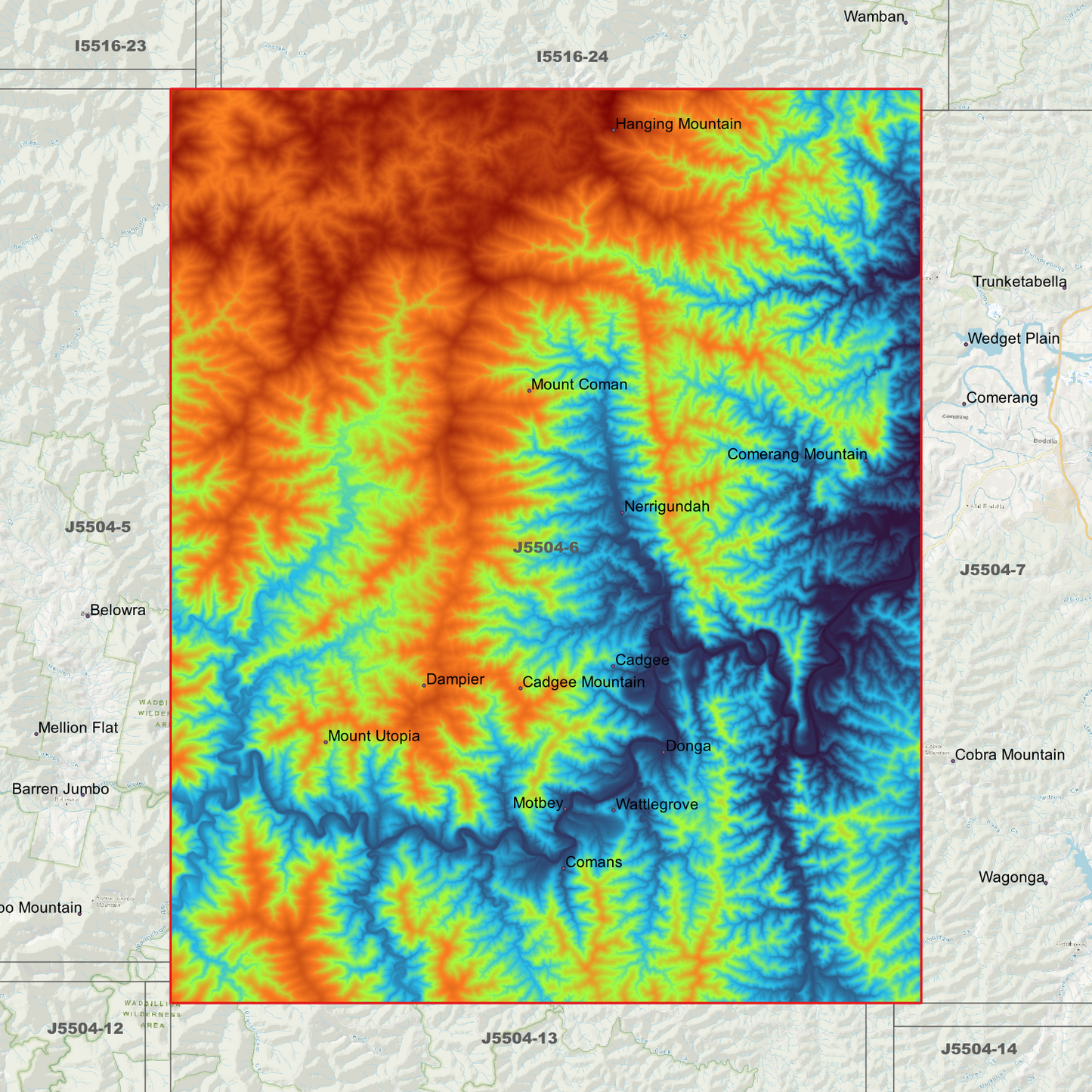 Cadgee 1m & 2m Digital Elevation Models (J5504-6)