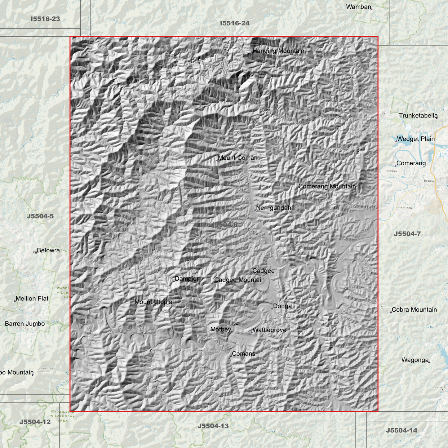 Cadgee 1m & 2m Digital Elevation Models (J5504-6)