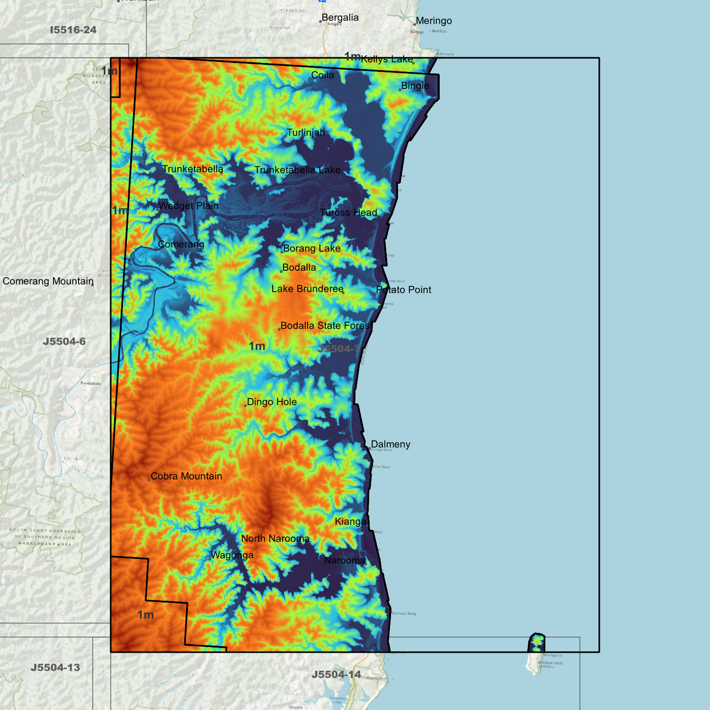 Narooma 1m Digital Elevation Models (J5504-7)
