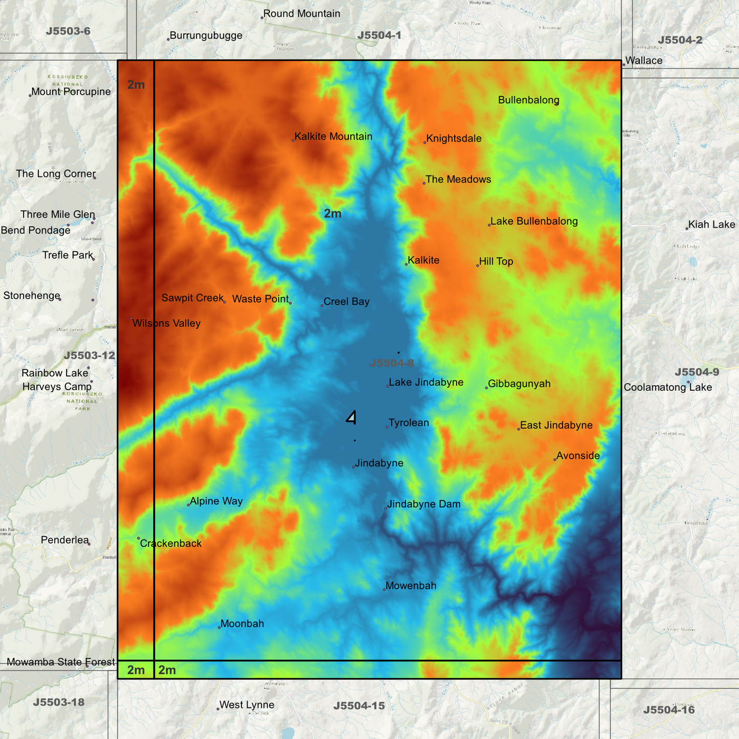 Jindabyne 2m Digital Elevation Models (J5504-8)