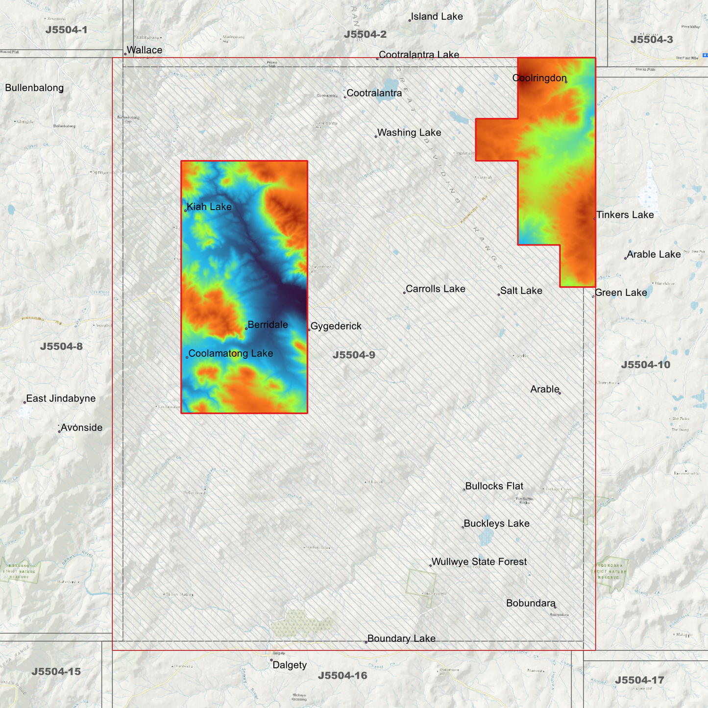 Berridale 1m & 2m Digital Elevation Models (J5504-9)