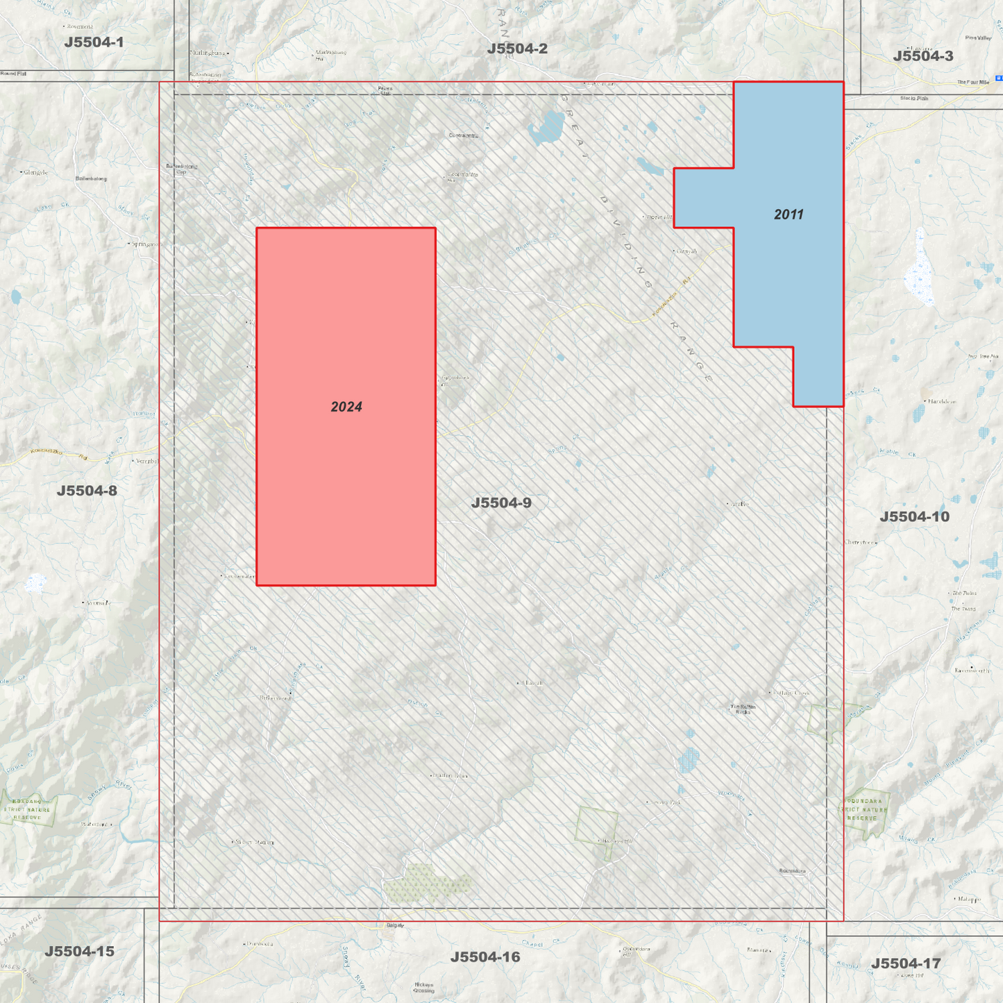 Berridale 1m & 2m Digital Elevation Models (J5504-9)