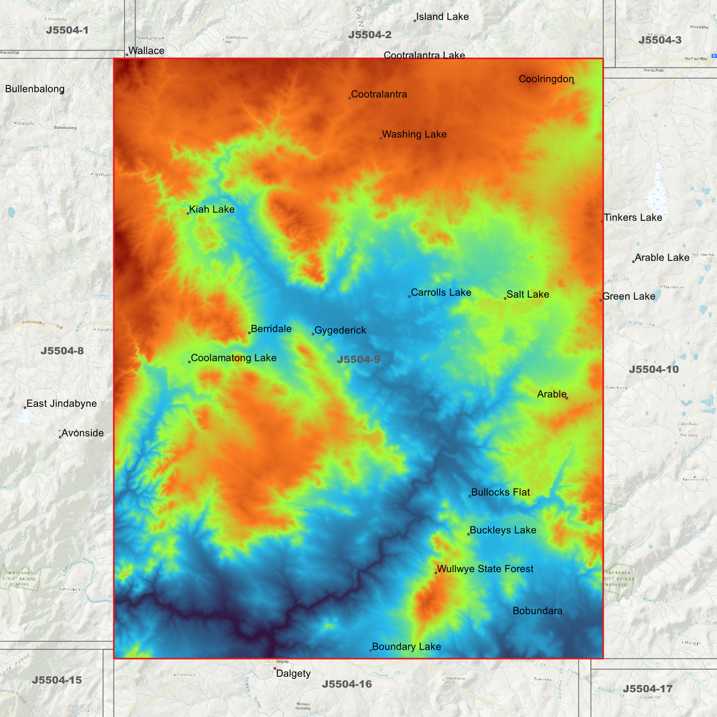 Berridale 1m & 2m Digital Elevation Models (J5504-9)