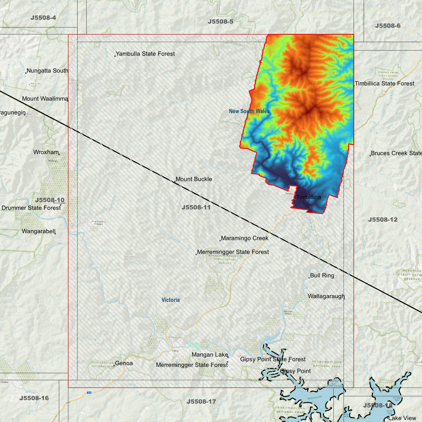 Timbillica 1m & 2m Digital Elevation Models (J5508-11)