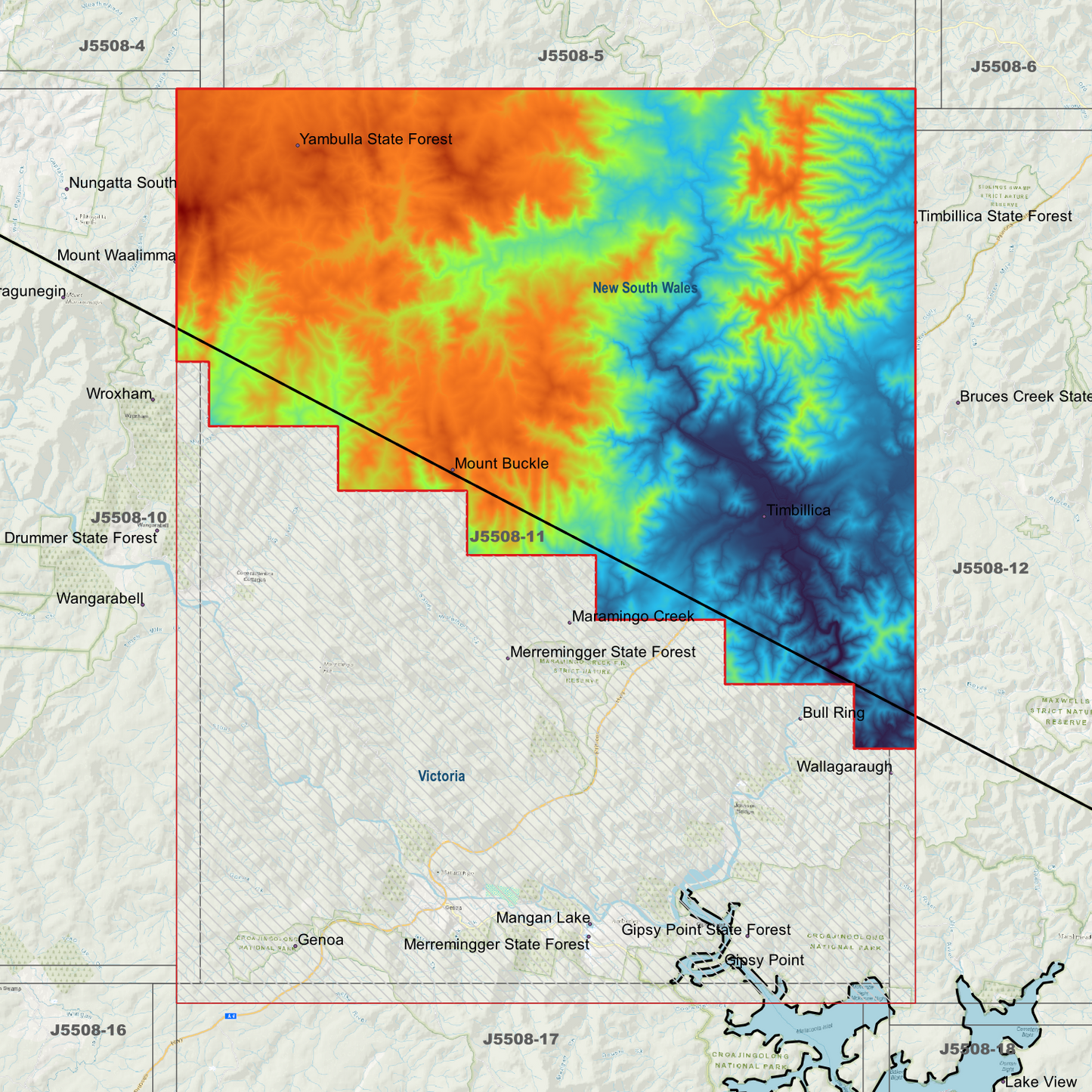 Timbillica 1m & 2m Digital Elevation Models (J5508-11)