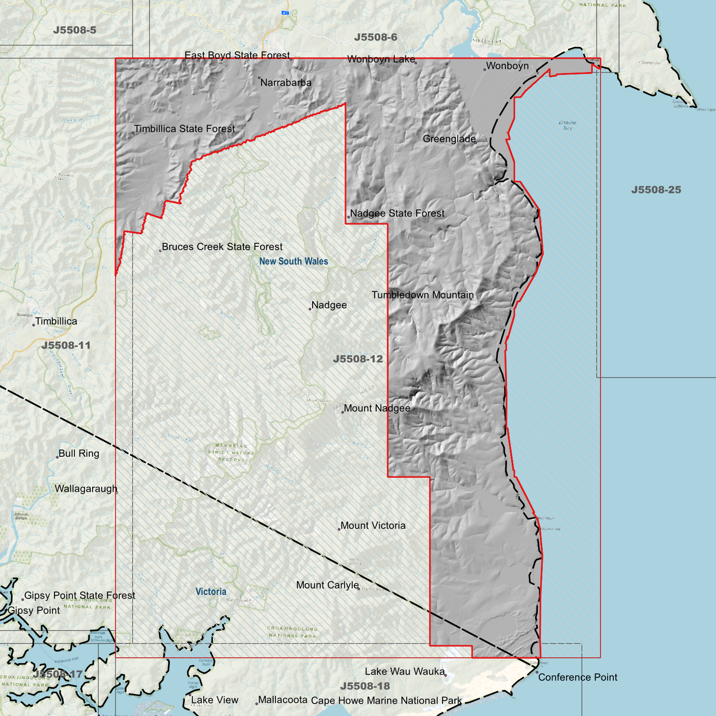 Nadgee 1m & 2m Digital Elevation Models (J5508-12)