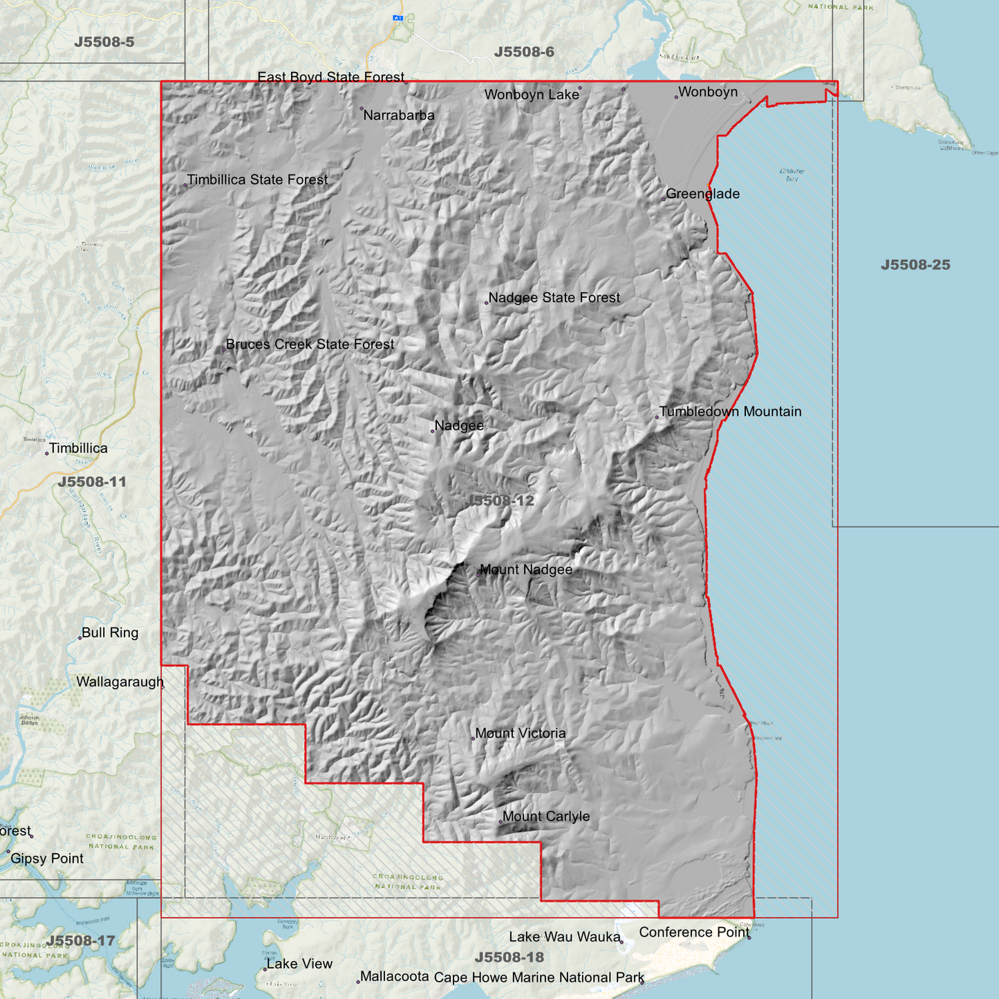 Nadgee 1m & 2m Digital Elevation Models (J5508-12)