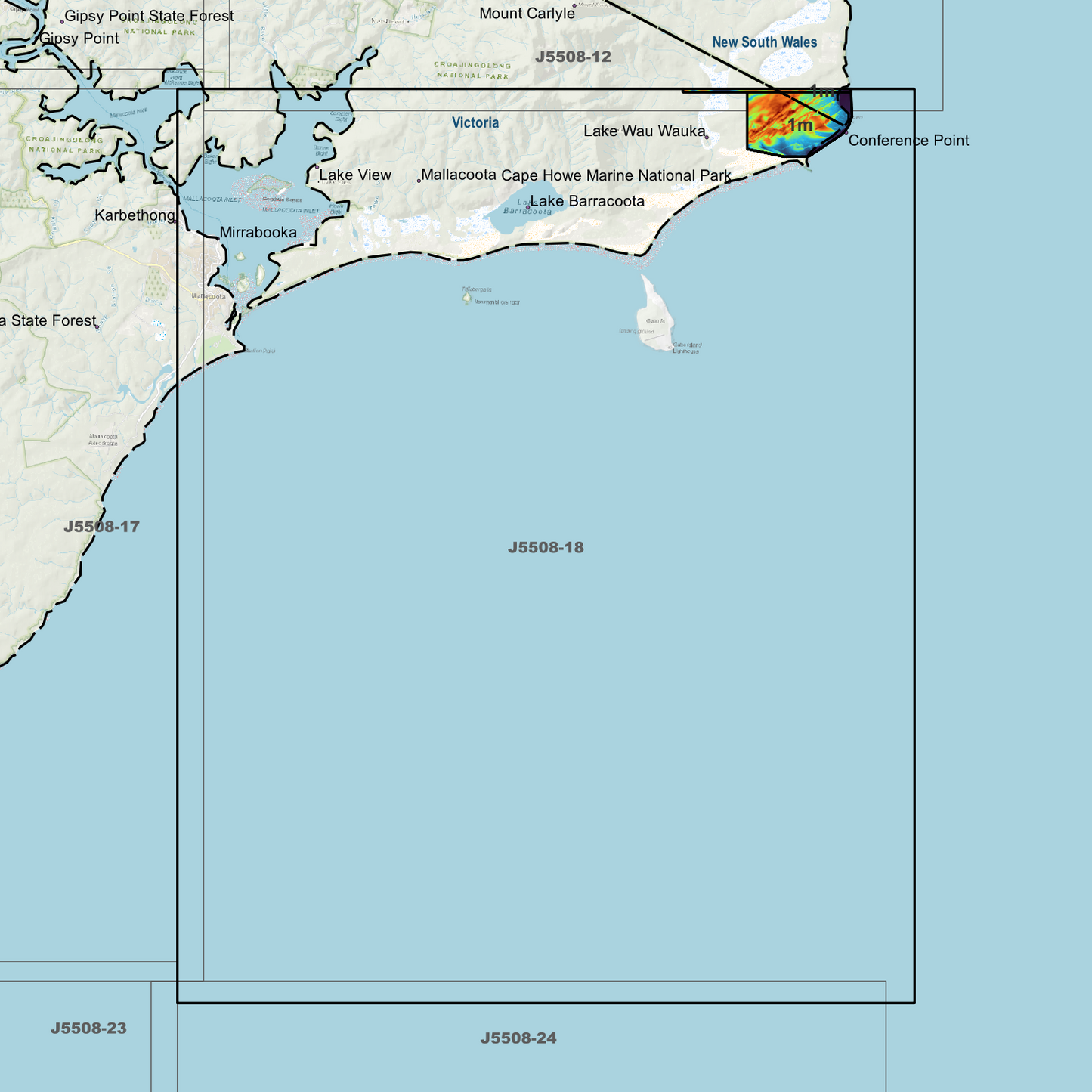 Mallacoota 1m Digital Elevation Models (J5508-18)