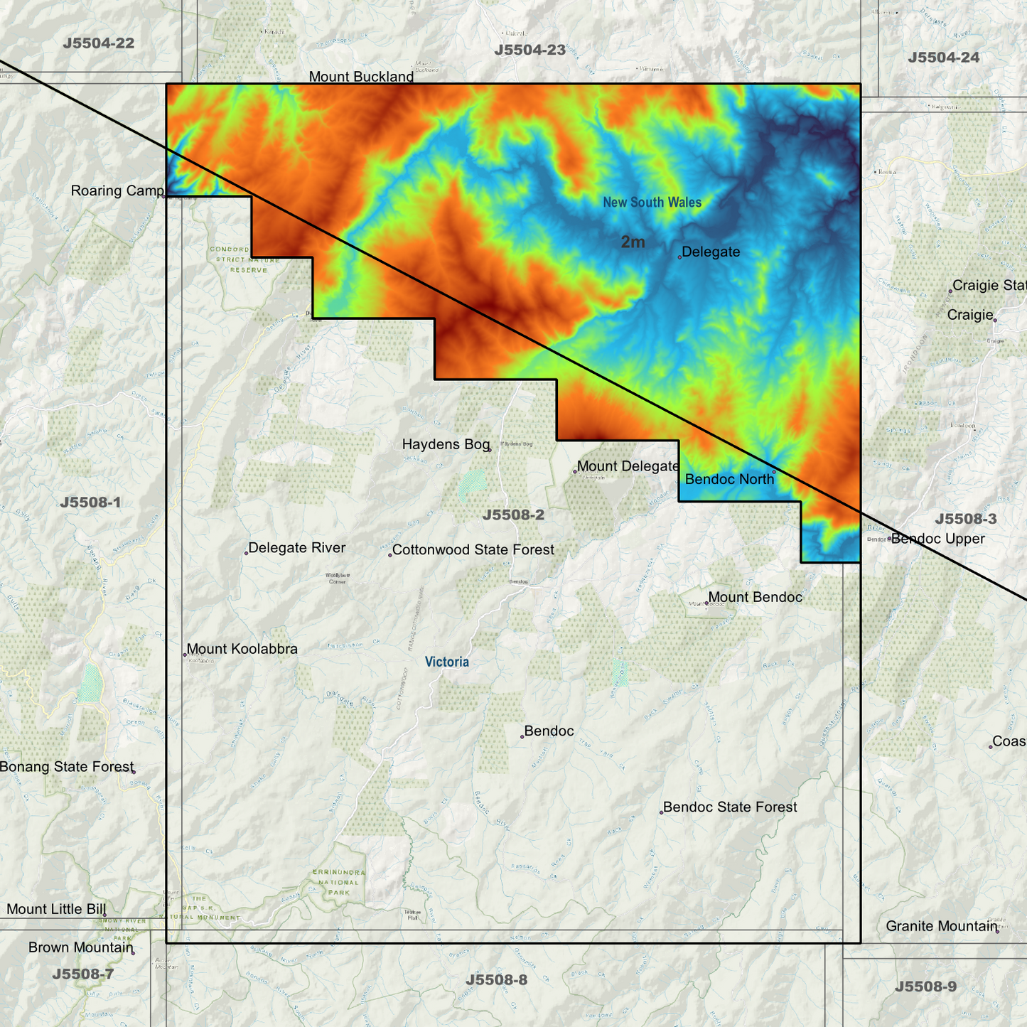 Delegate 2m Digital Elevation Models (J5508-2)