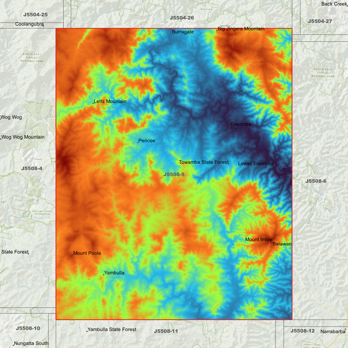 Towamba 1m & 2m Digital Elevation Models (J5508-5)