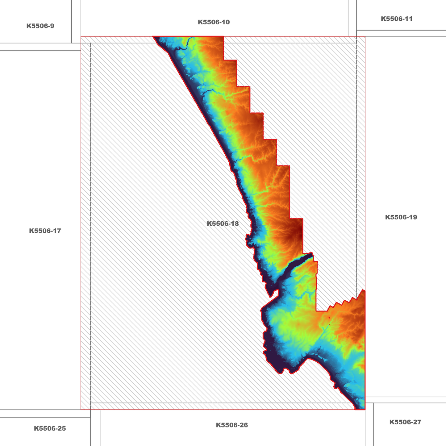 Pieman Heads 1m Digital Elevation Model (K5506-18)