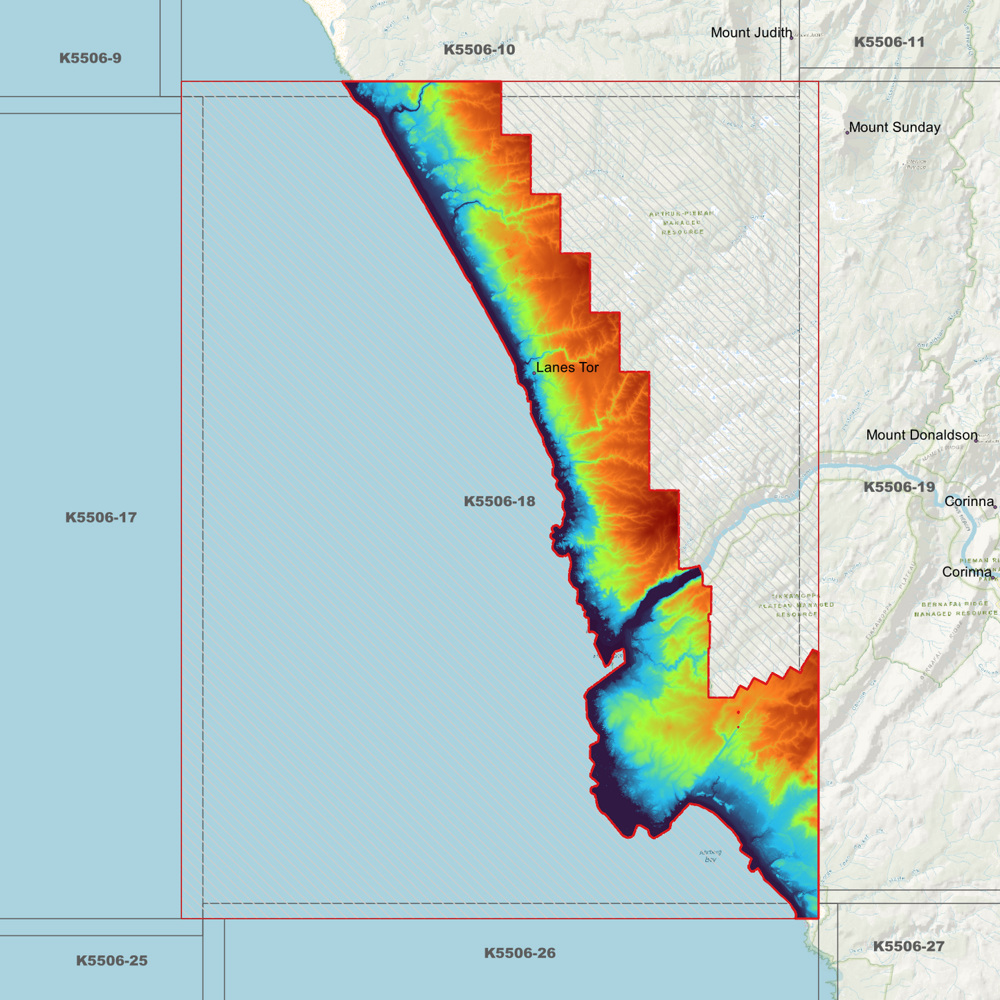 Pieman Heads 1m Digital Elevation Model (K5506-18)