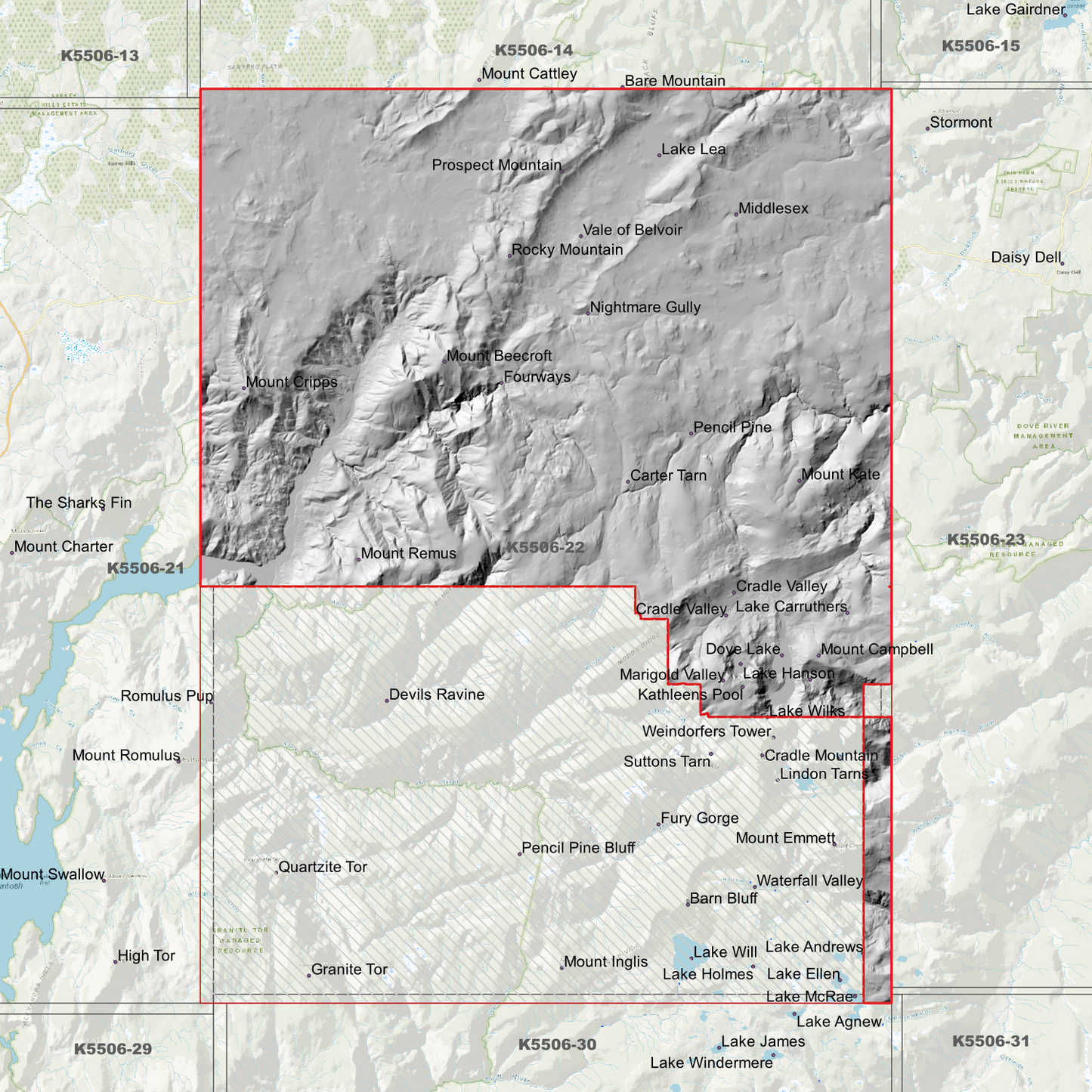 Cradle Mountain 1m Digital Elevation Model (K5506-22)
