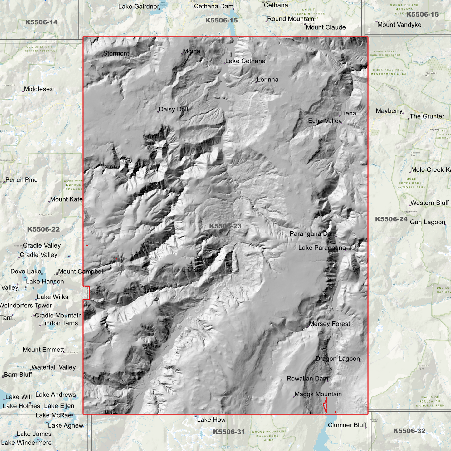 Lemonthyme 1m Digital Elevation Model (K5506-23)