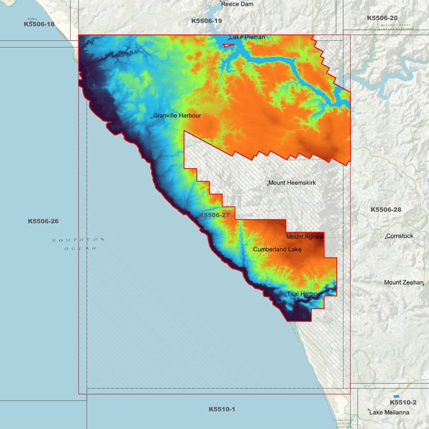 Granville Harbour 1m Digital Elevation Model (K5506-27)