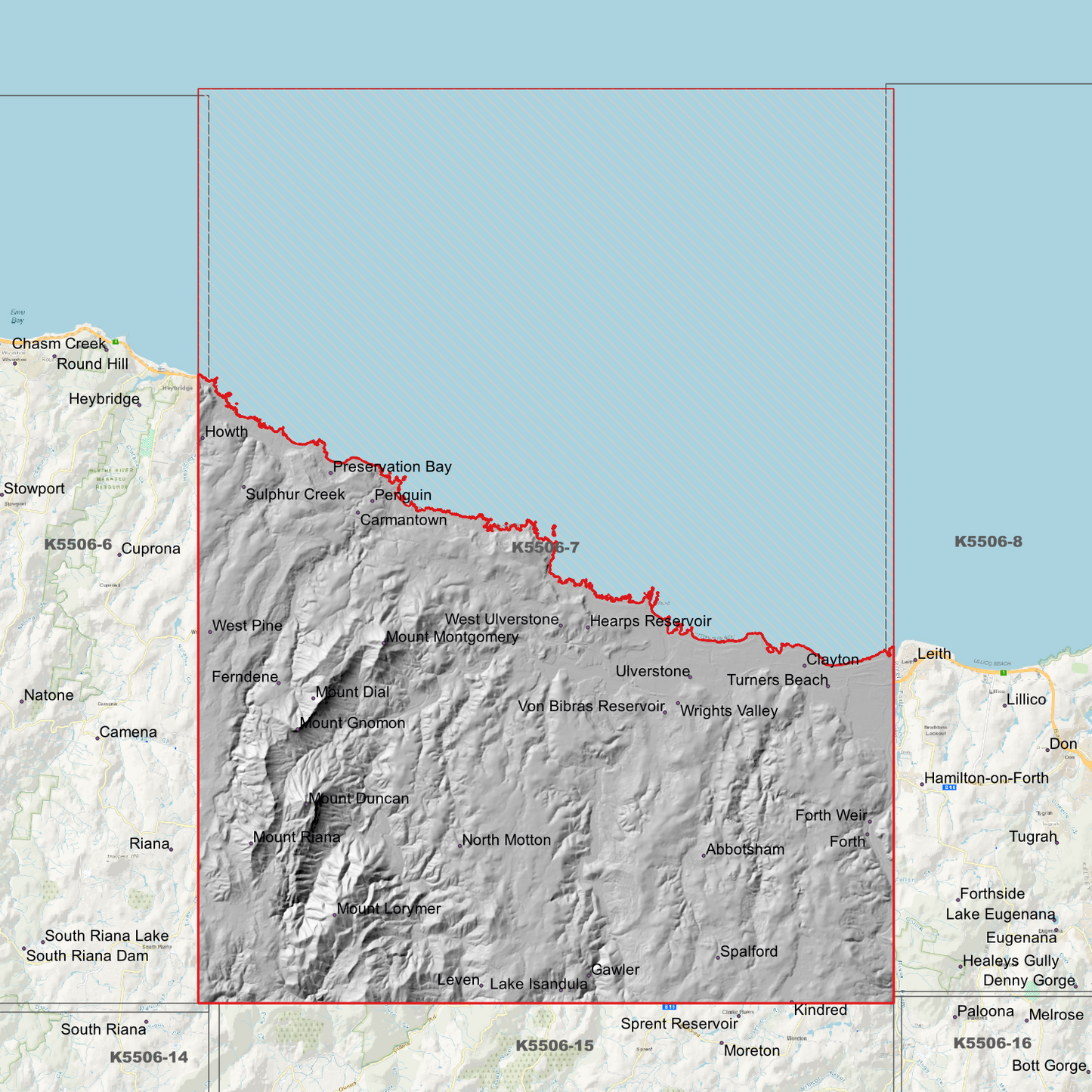 Ulverstone 1m Digital Elevation Model (K5506-7)