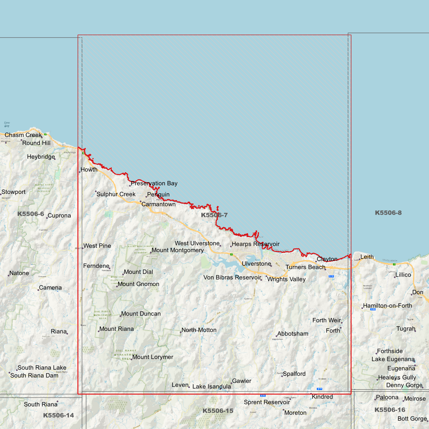 Ulverstone 1m Digital Elevation Model (K5506-7)