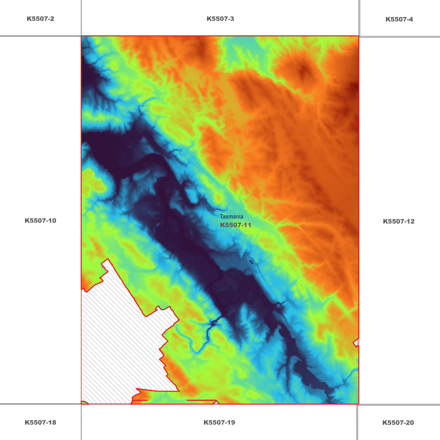Launceston 1m Digital Elevation Model (K5507-11)