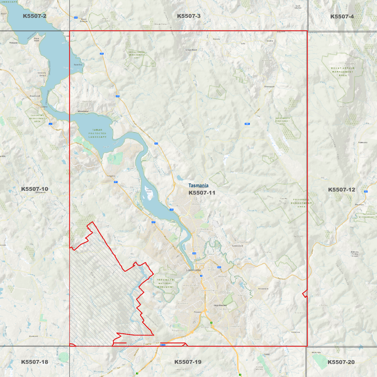 Launceston 1m Digital Elevation Model (K5507-11)