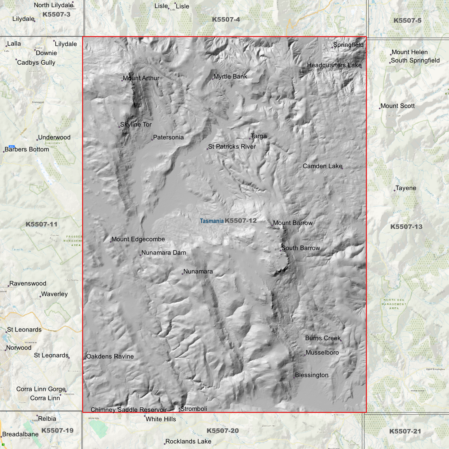 Targa 1m Digital Elevation Model (K5507-12)