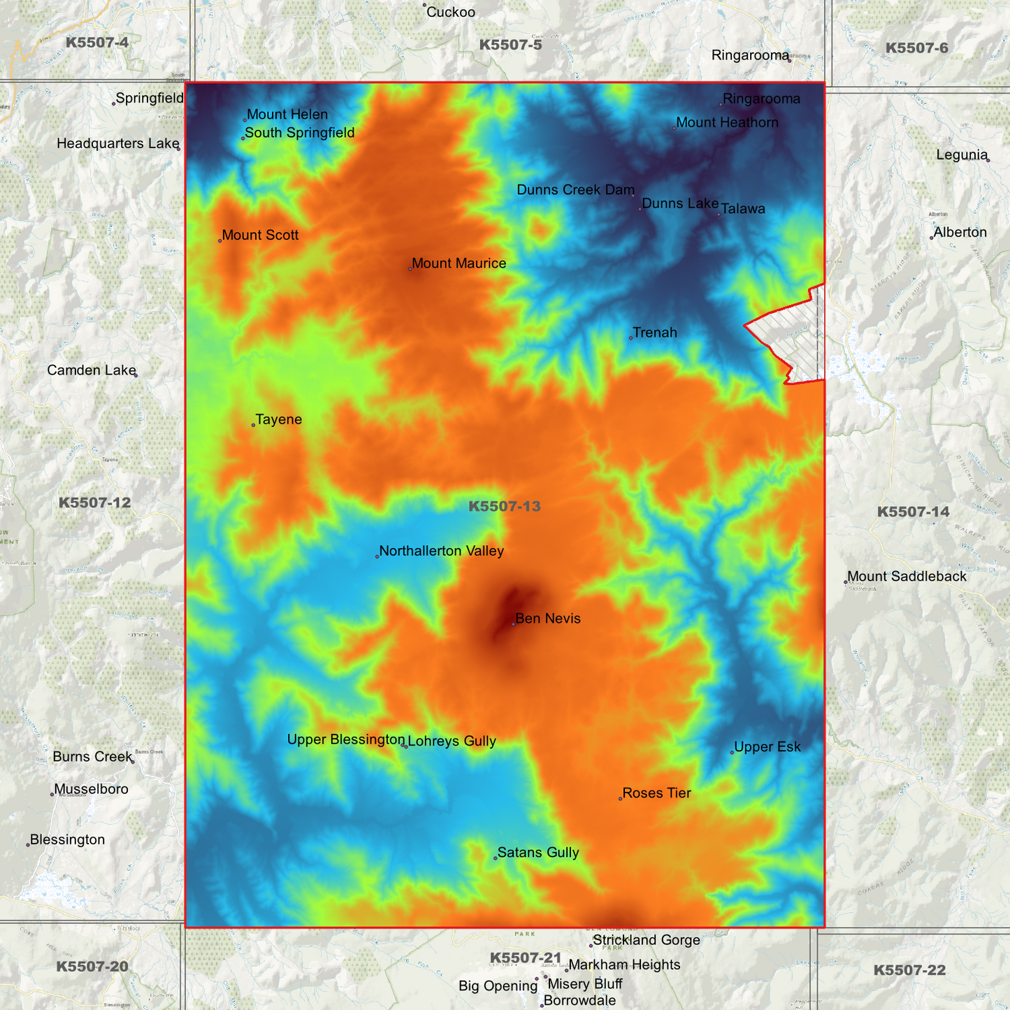 Ben Nevis 1m Digital Elevation Model (K5507-13)