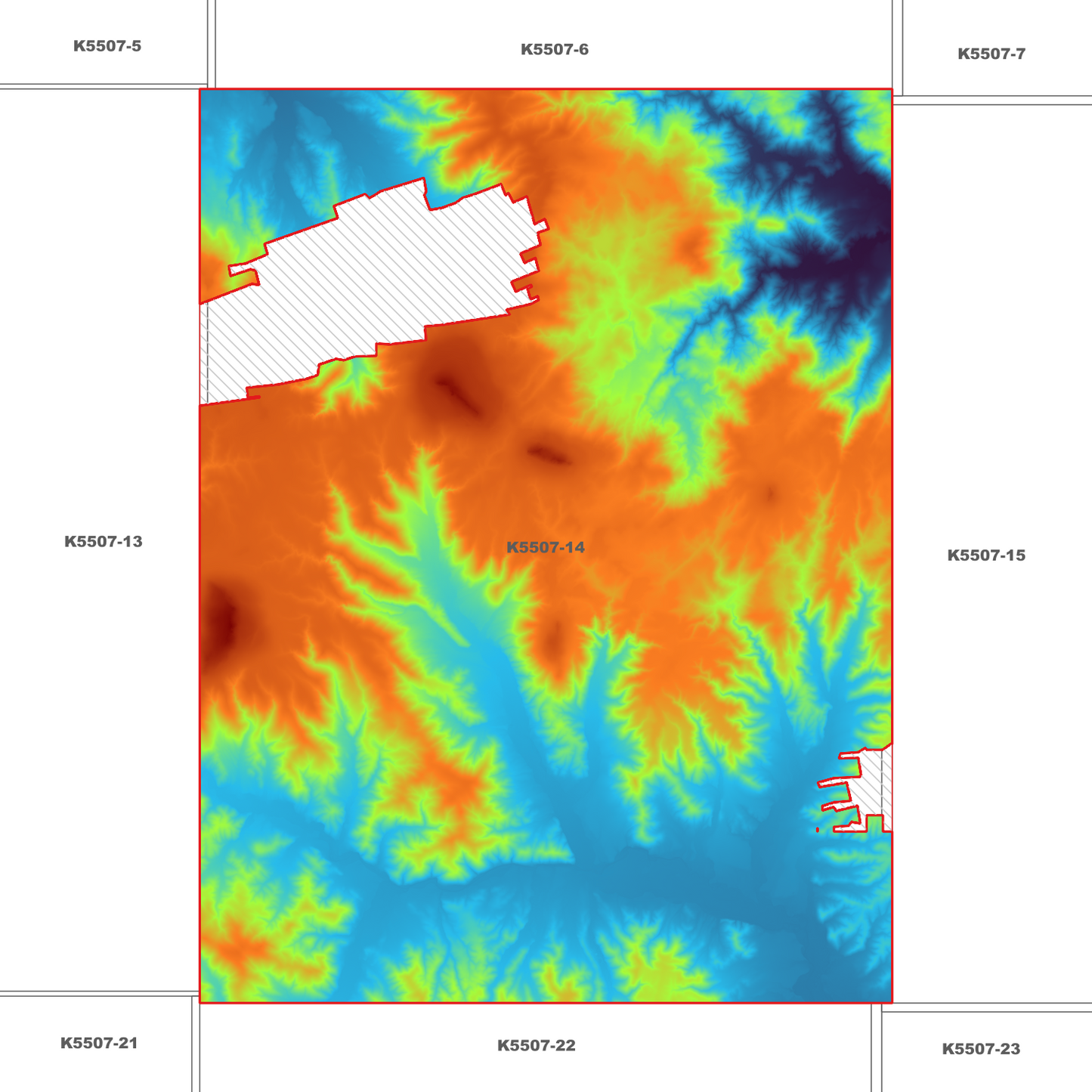 Blue Tier 1m Digital Elevation Model (K5507-14)