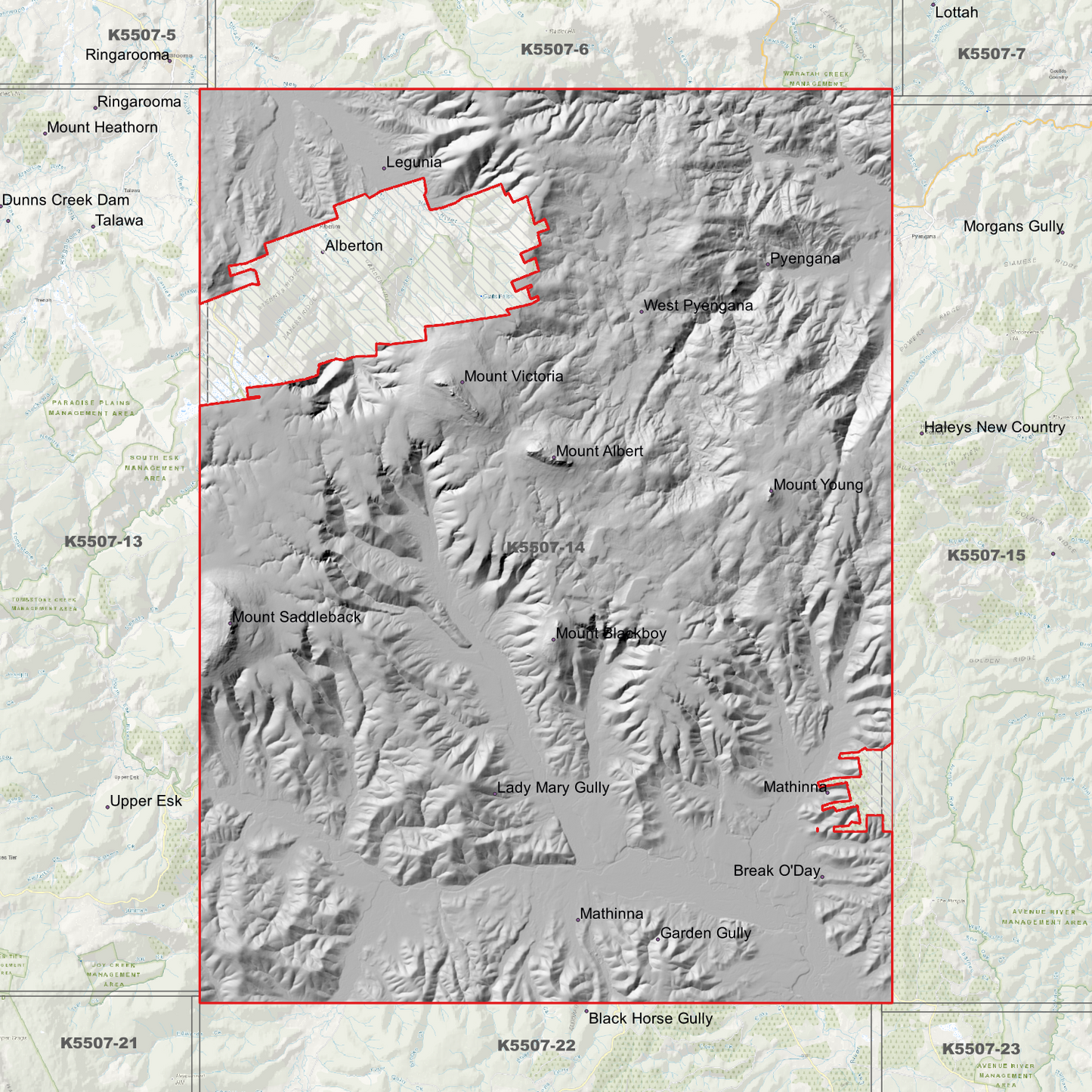 Blue Tier 1m Digital Elevation Model (K5507-14)