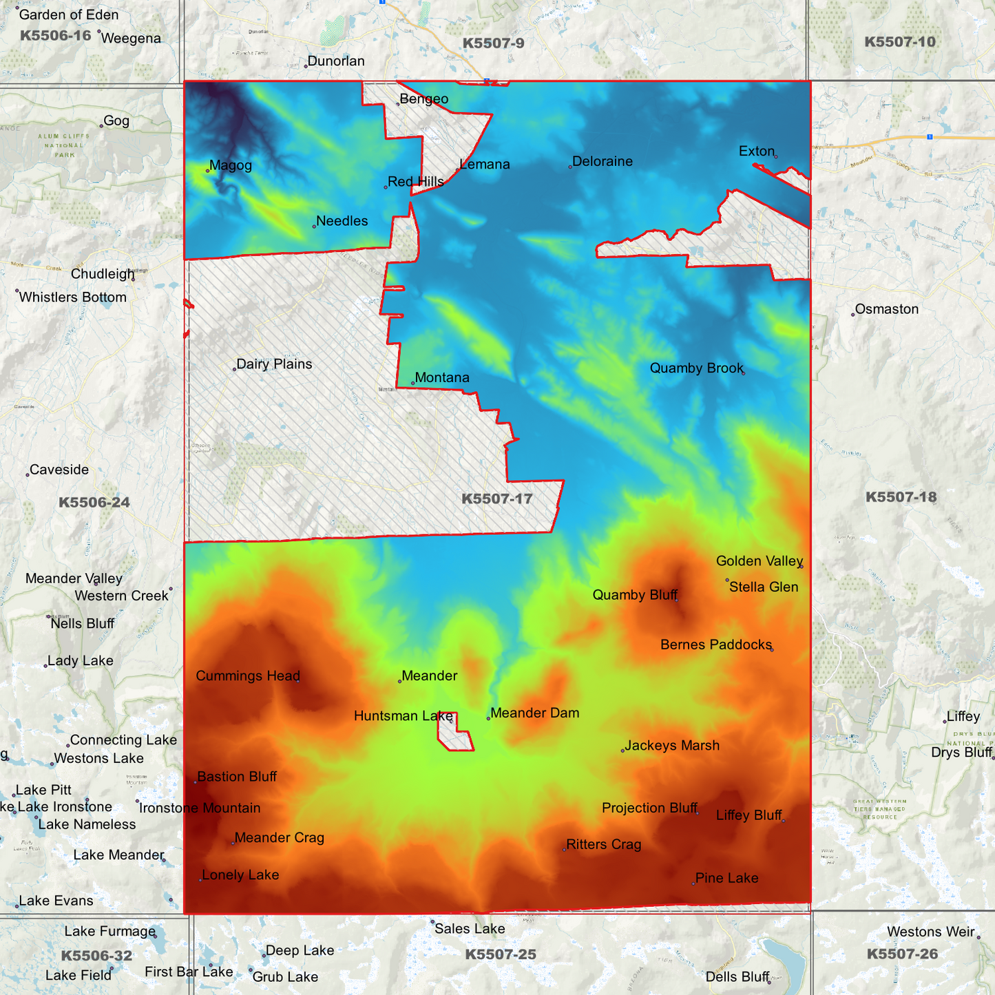 Deloraine 1m Digital Elevation Model (K5507-17)