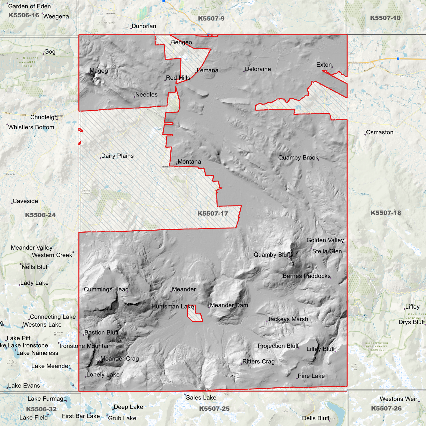 Deloraine 1m Digital Elevation Model (K5507-17)