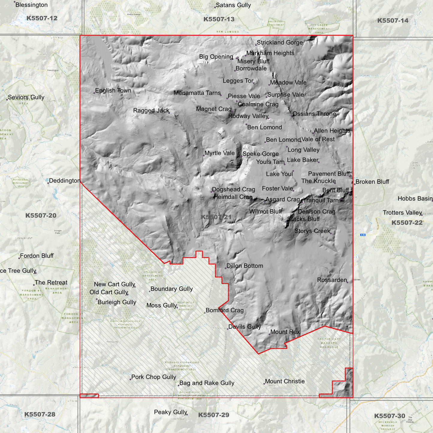 Ben Lomond 1m Digital Elevation Model (K5507-21)