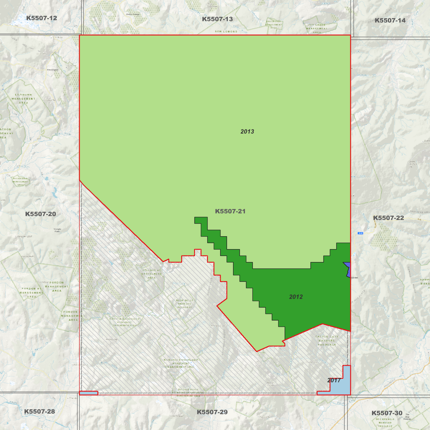 Ben Lomond 1m Digital Elevation Model (K5507-21)