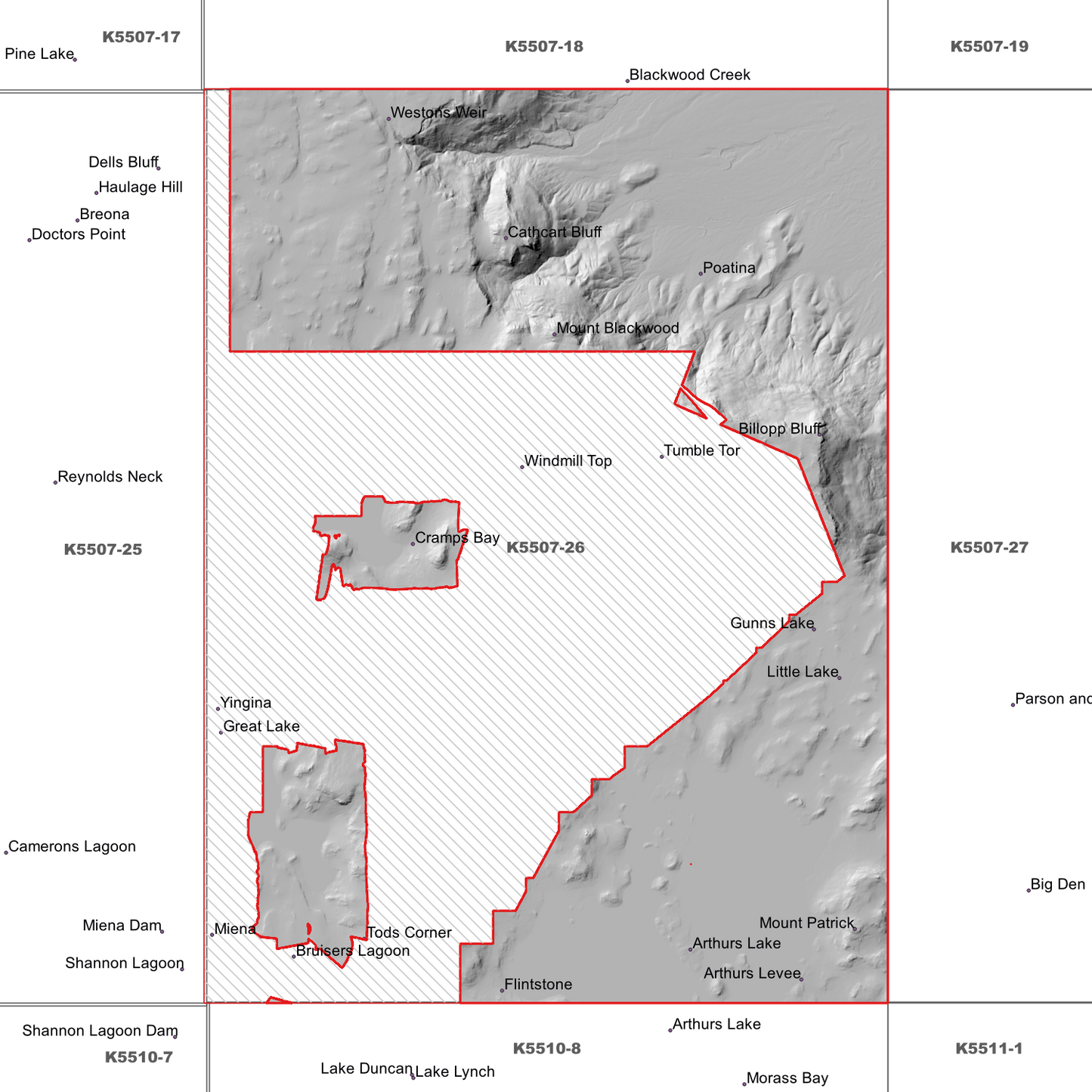 Great Western Tiers 1m Digital Elevation Model (K5507-26)