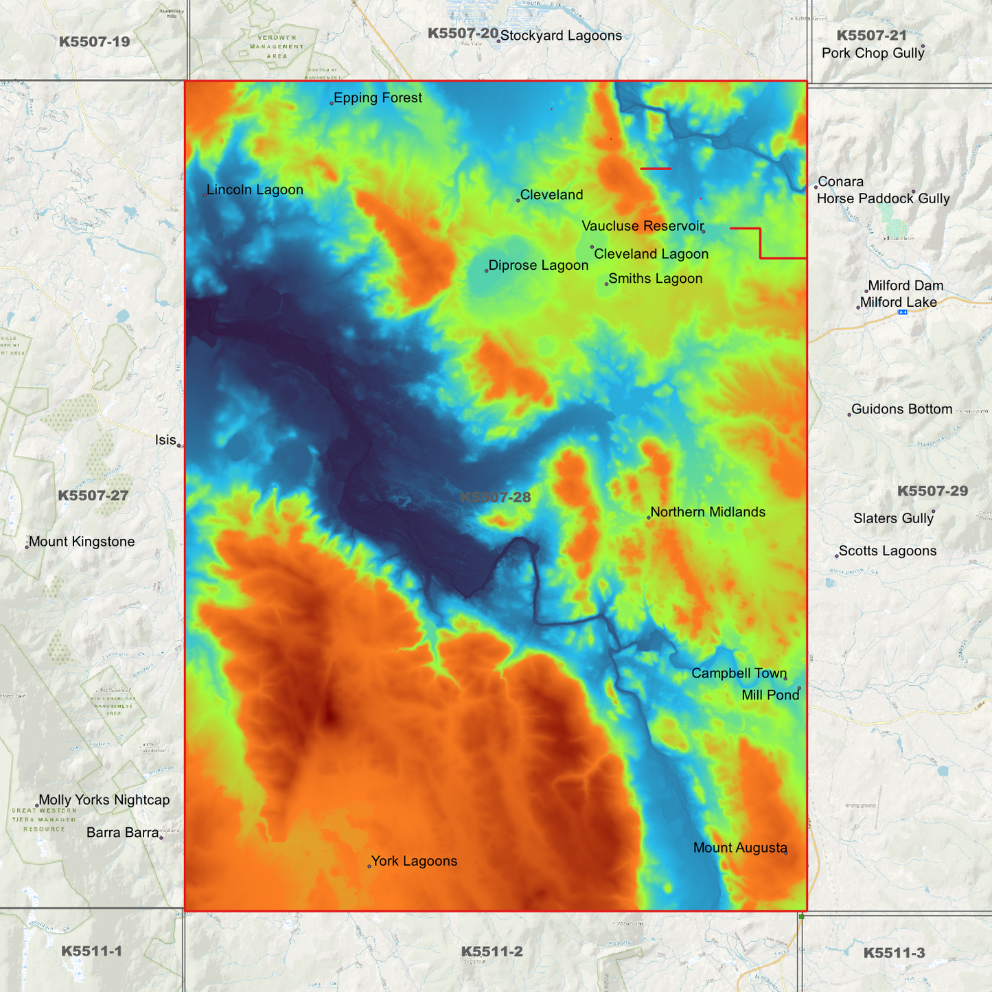 Campbell Town 1m Digital Elevation Model (K5507-28)