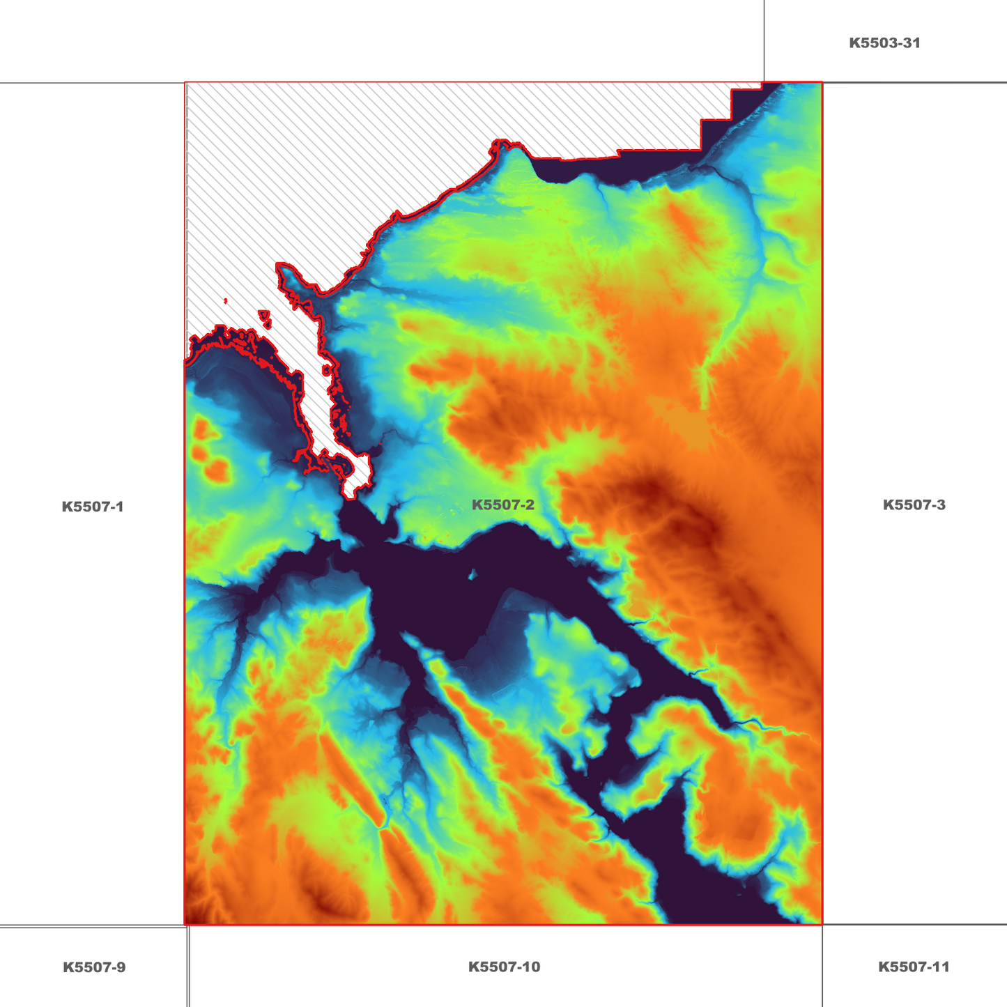 Bell Bay 1m Digital Elevation Model (K5507-2)