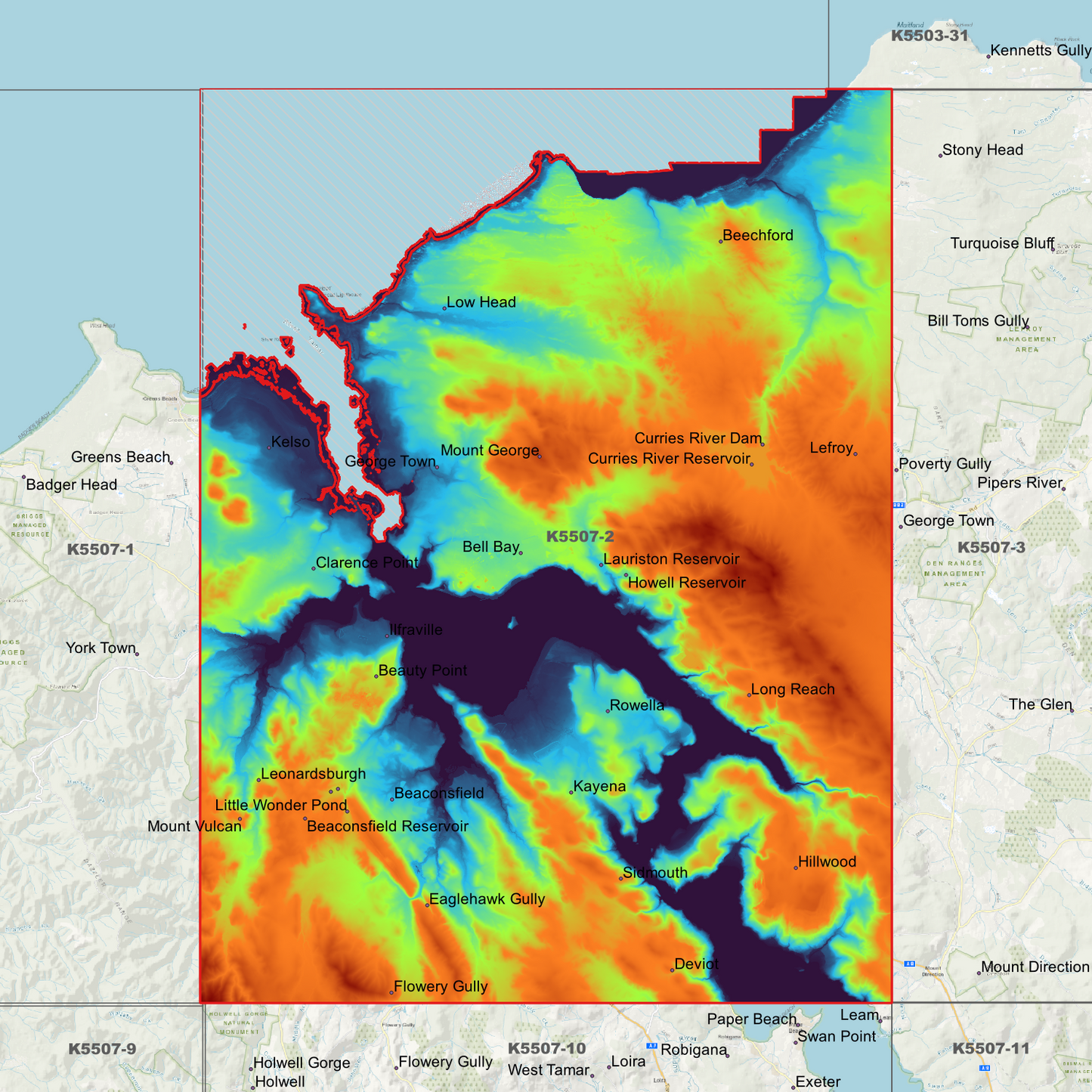 Bell Bay 1m Digital Elevation Model (K5507-2)