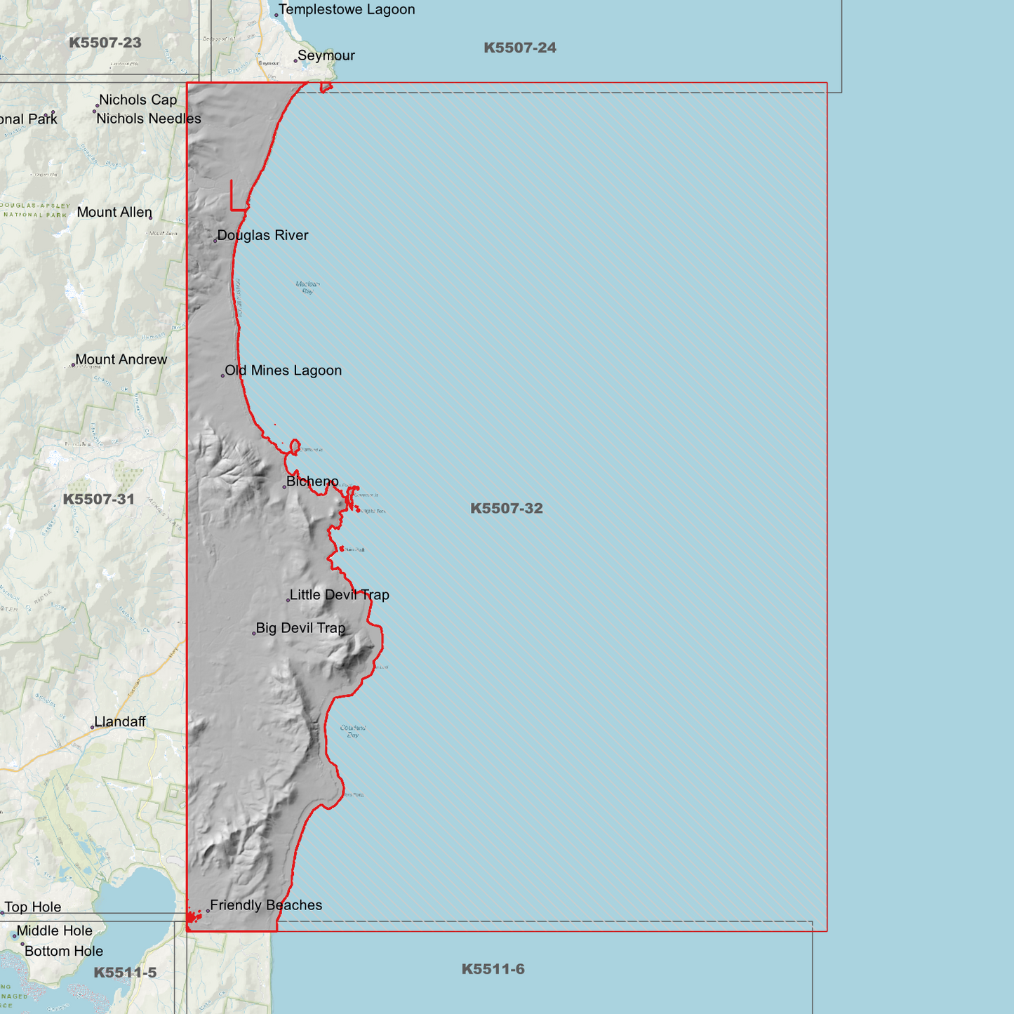 Bicheno 1m Digital Elevation Model (K5507-32)