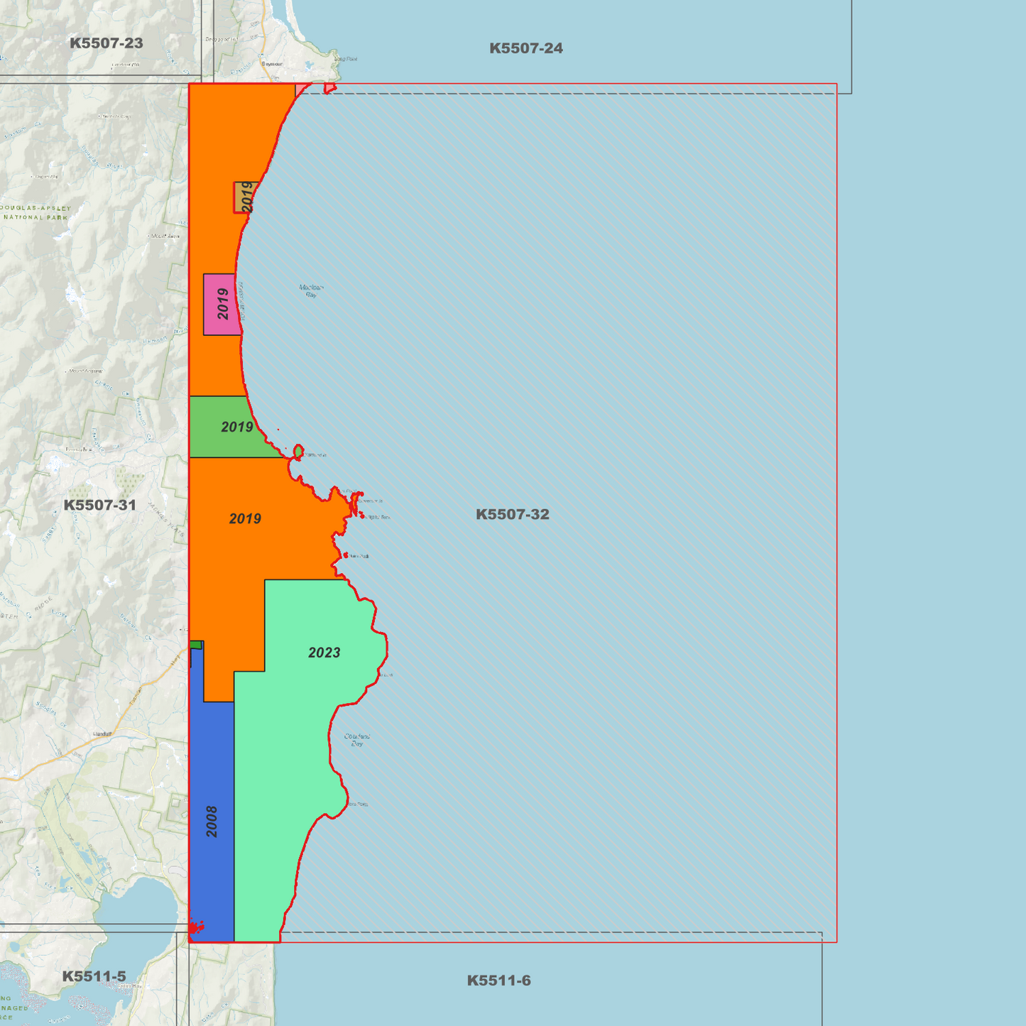 Bicheno 1m Digital Elevation Model (K5507-32)