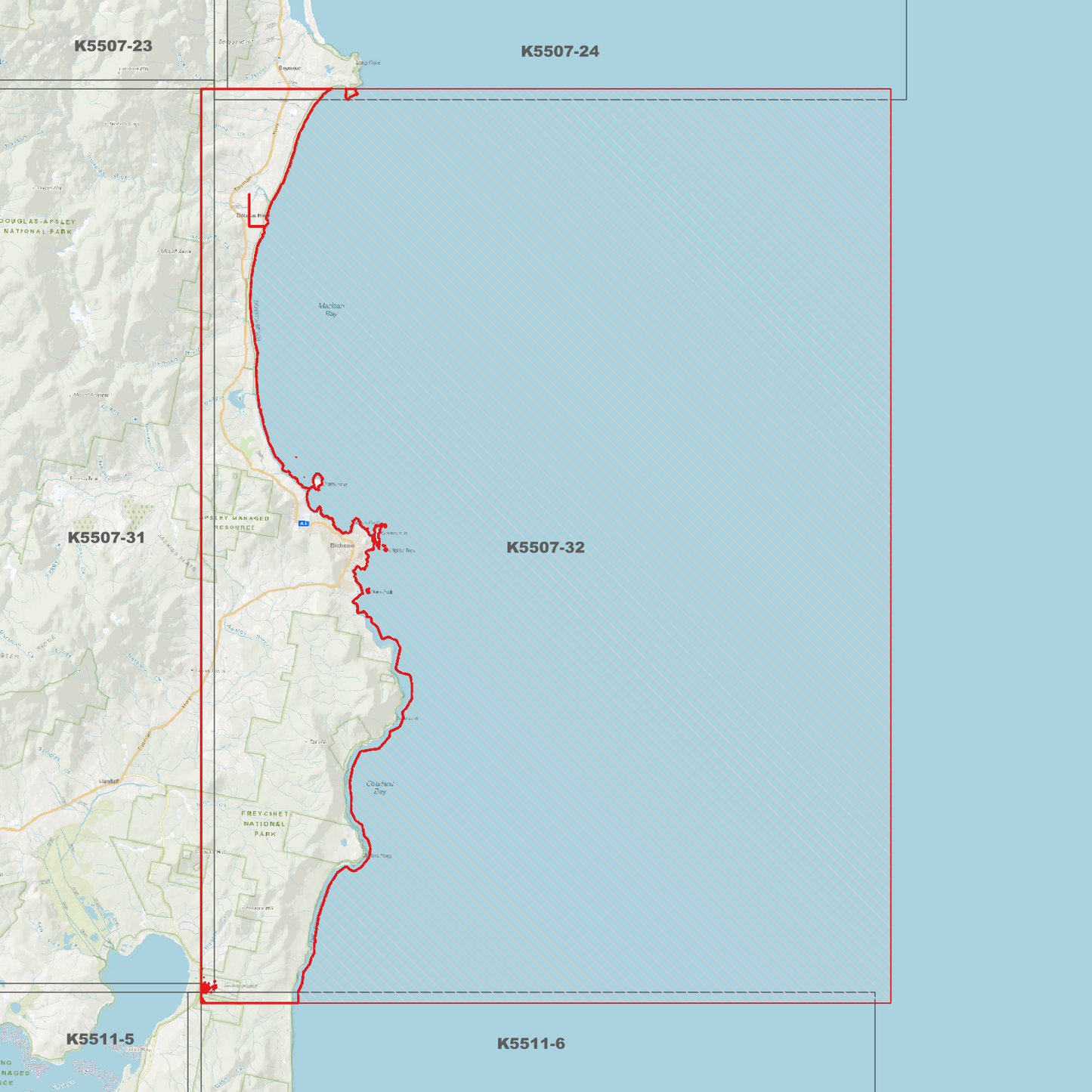 Bicheno 1m Digital Elevation Model (K5507-32)