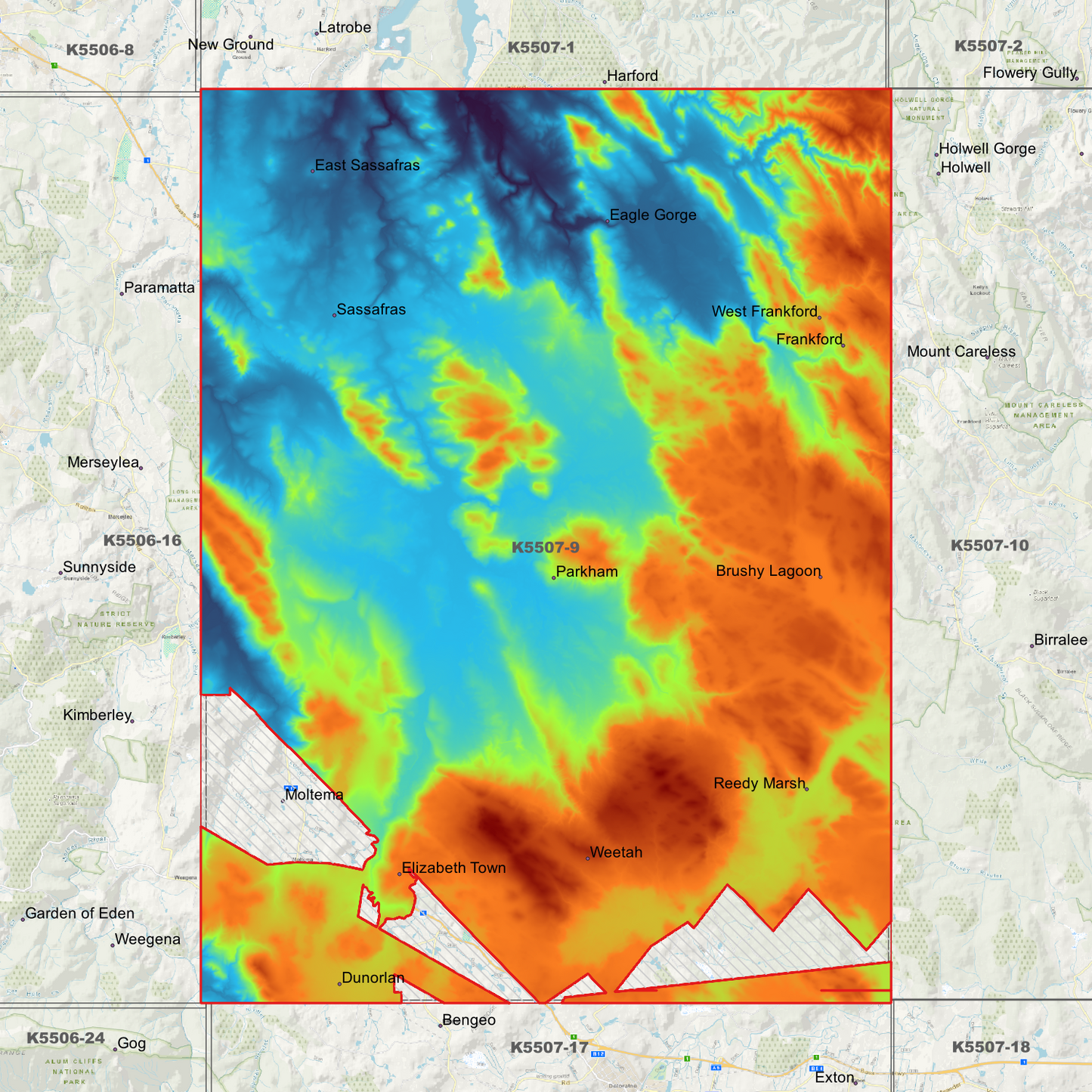 Frankford 1m Digital Elevation Model (K5507-9)